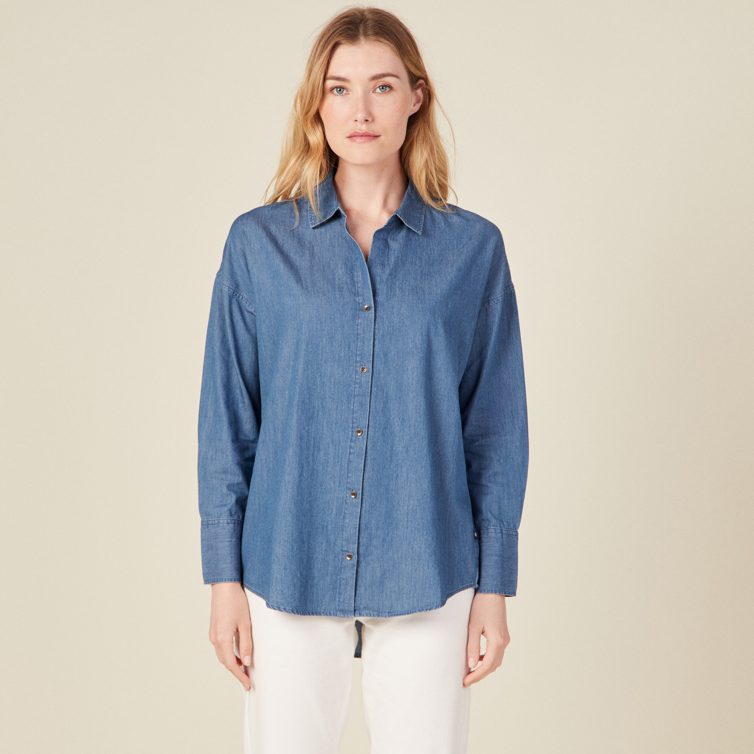 Chemise en jean denim stone femme