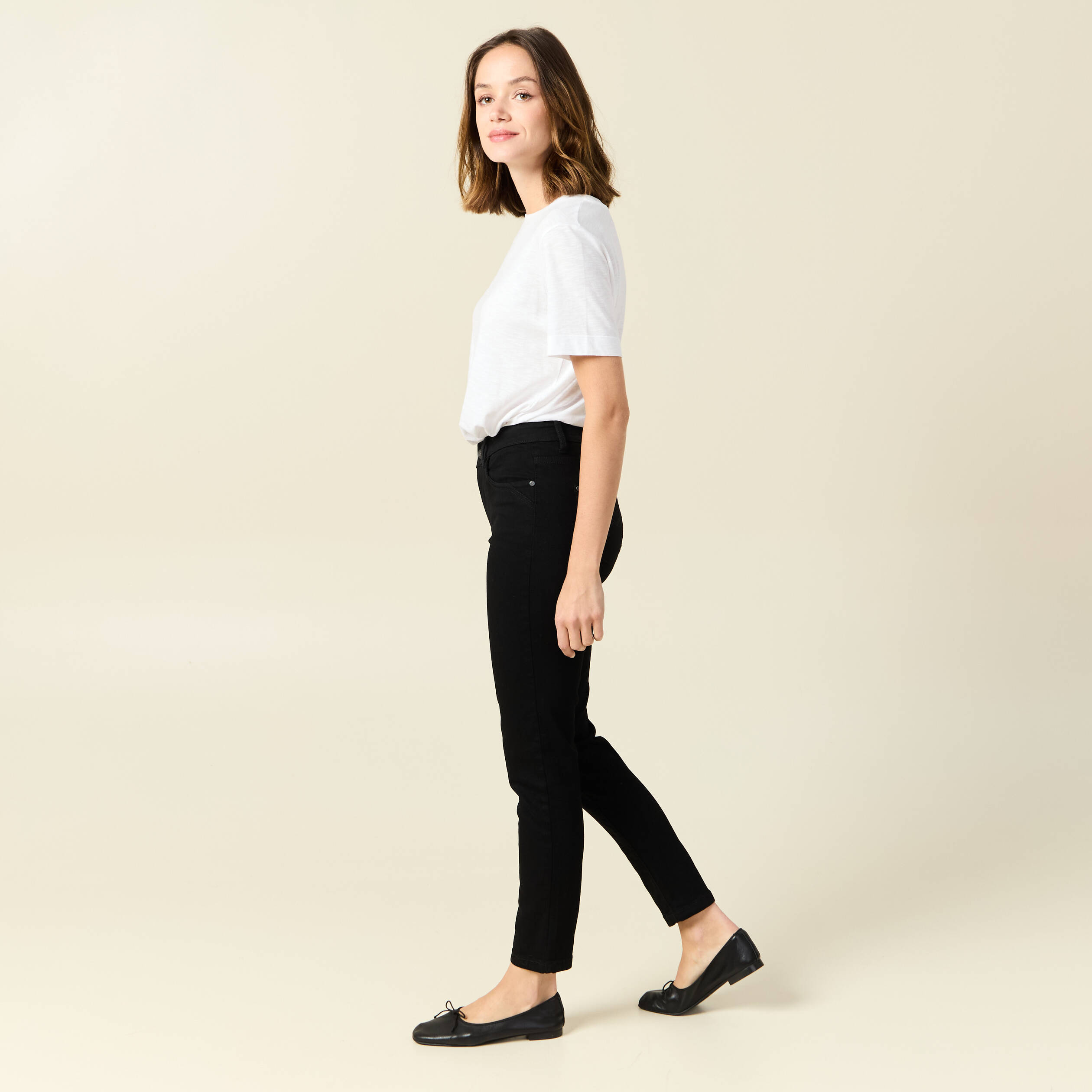 jeans slim 78eme denim noir femme Jeans slim 7/8ème denim noir femme