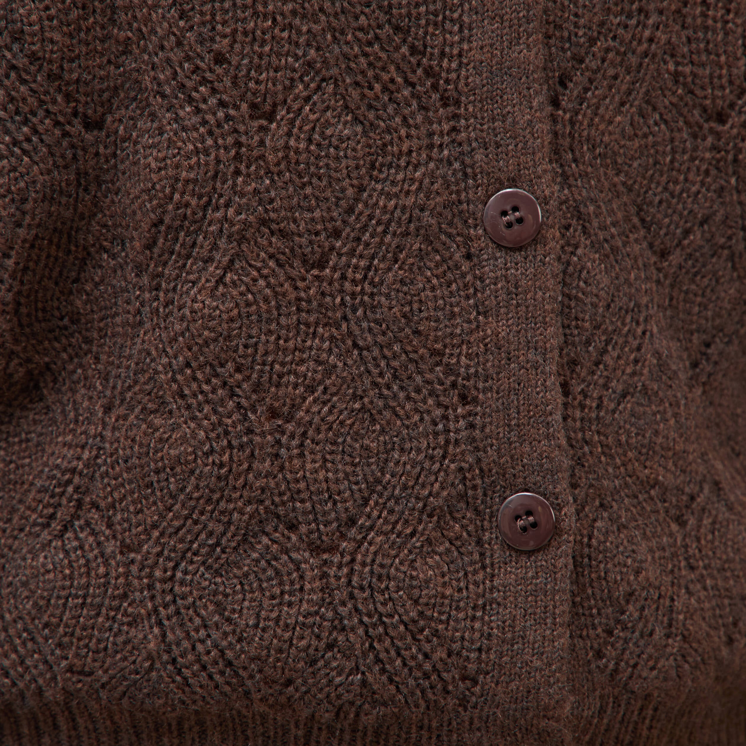 Gilet manches longues col v marron femme