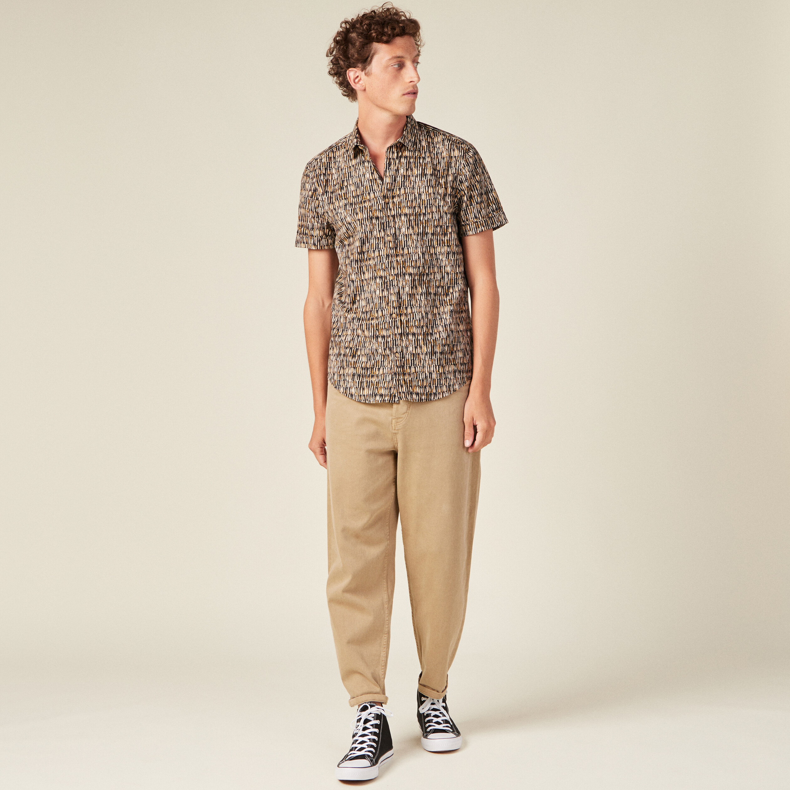 chemise manches courtes jaune moutarde homme Chemise manches courtes jaune moutarde homme