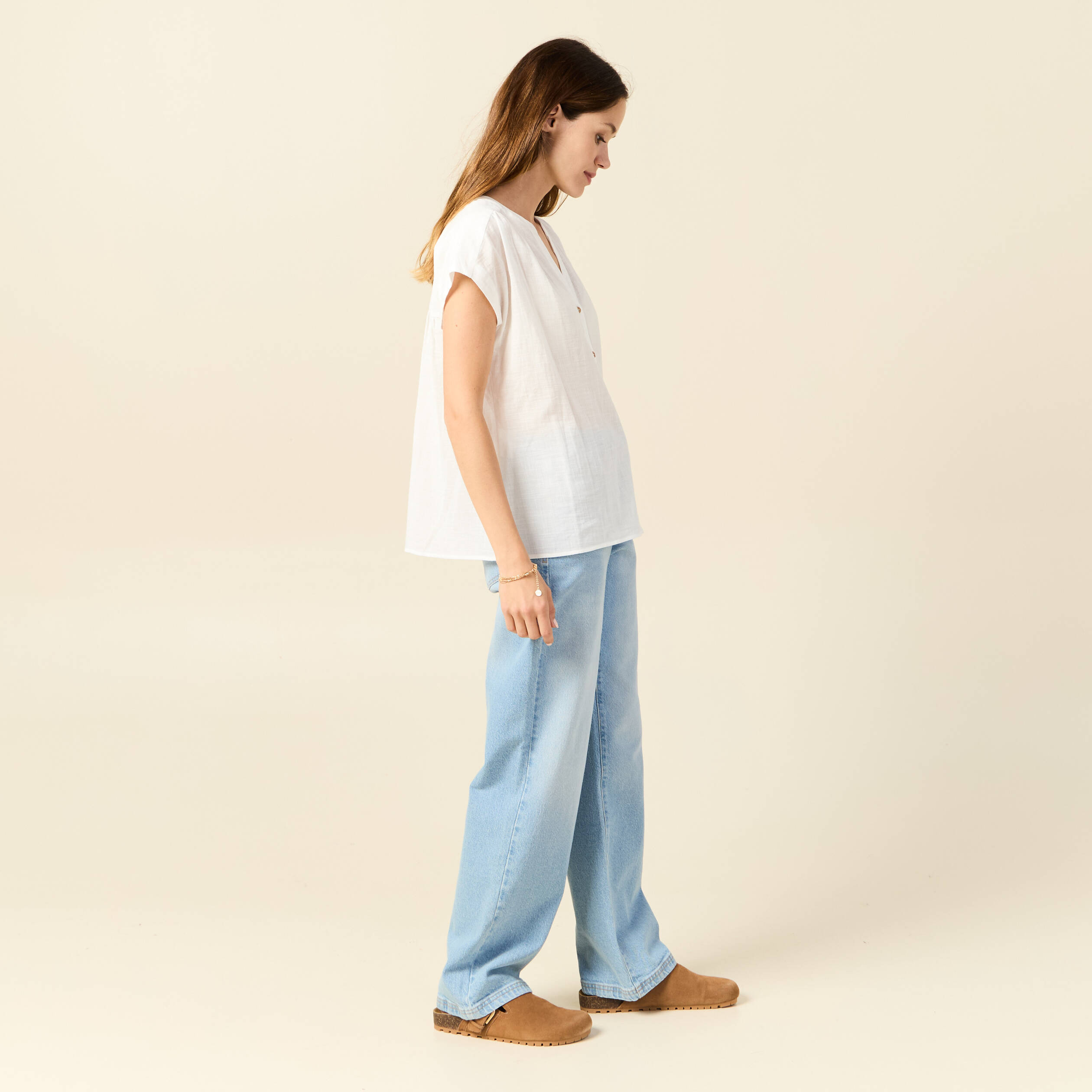 chemise manches courtes ecru femme Chemise manches courtes ecru femme