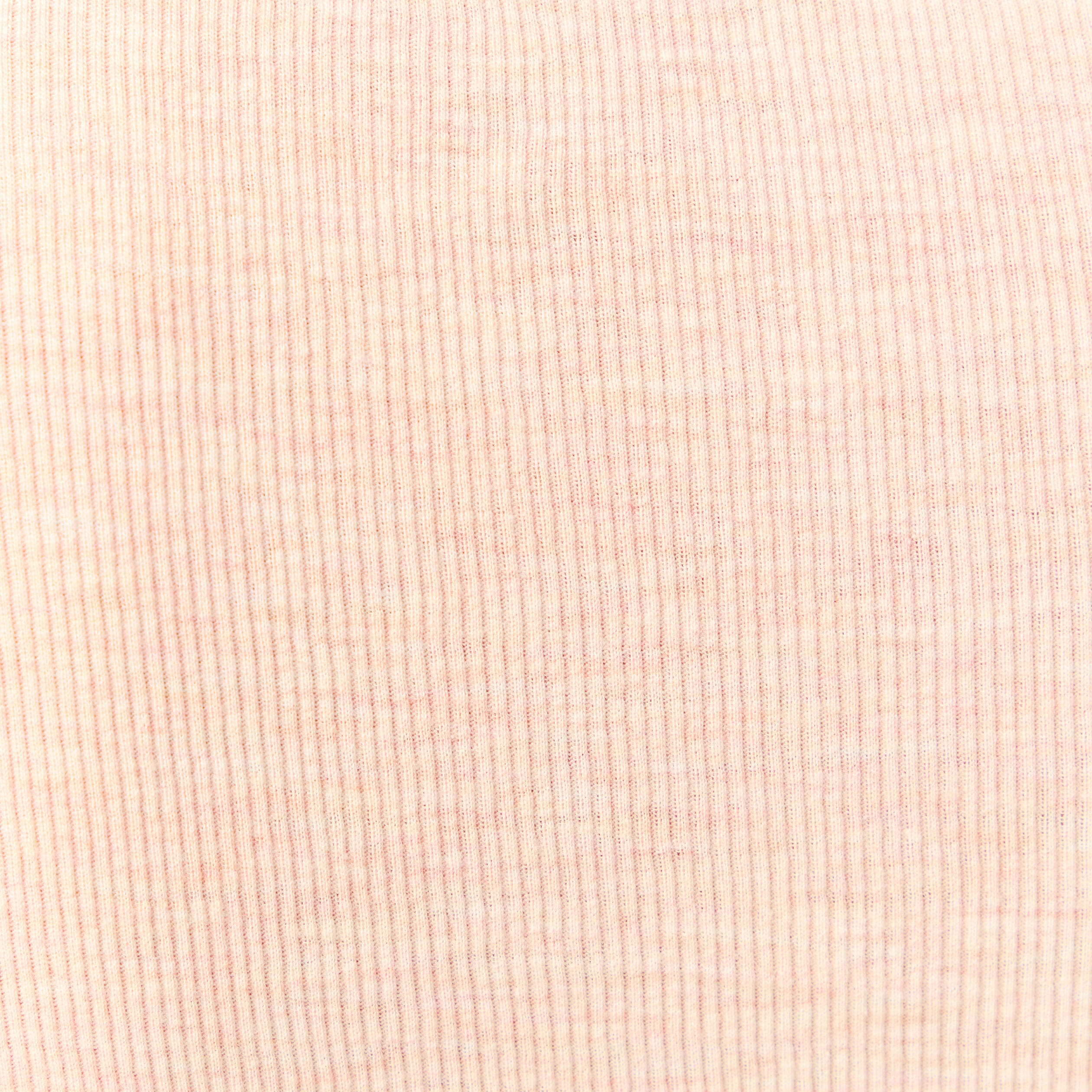 T-shirt cintr&eacute; manches longues col rond rose champagne femme
