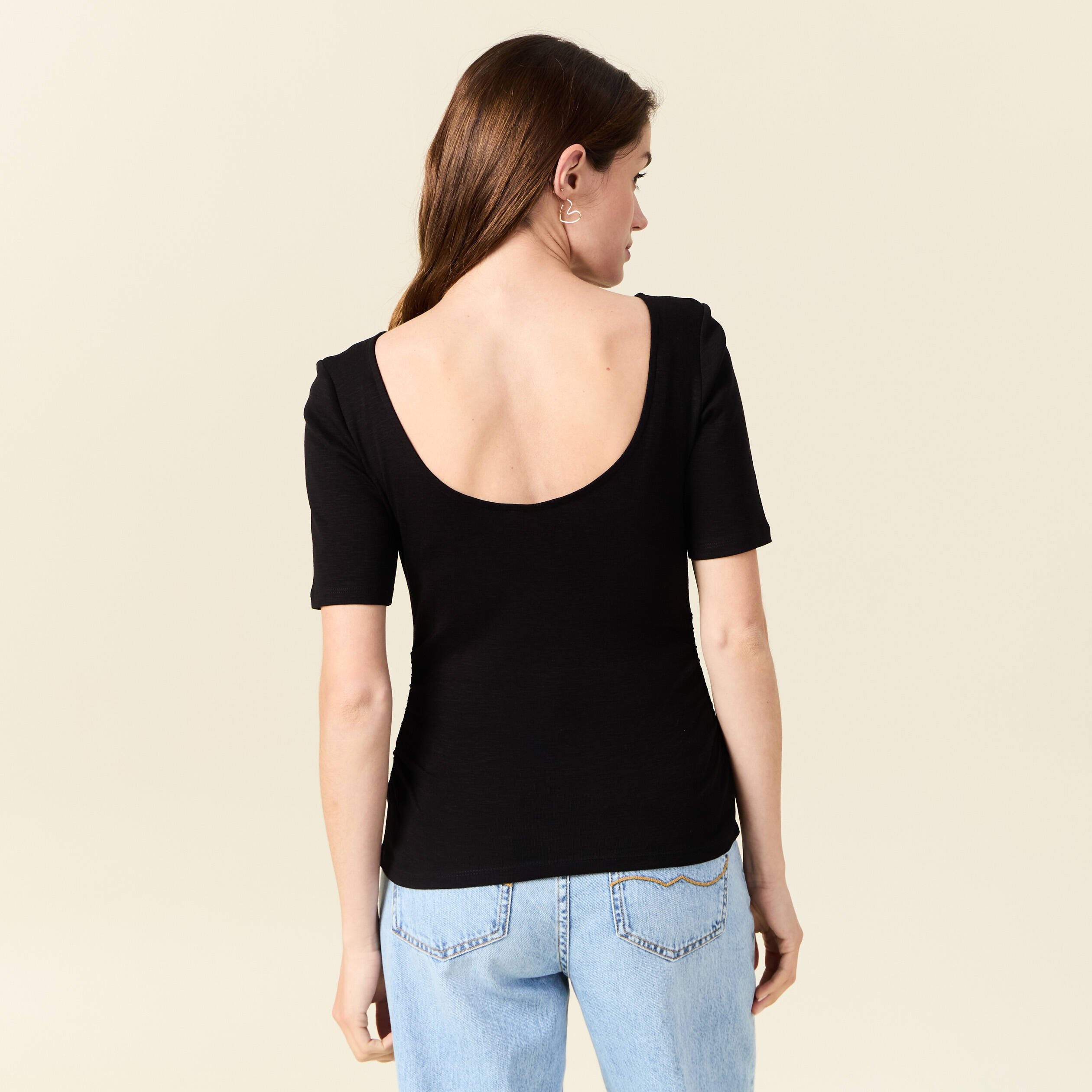 t shirt manches courtes noir femme T-shirt manches courtes noir femme