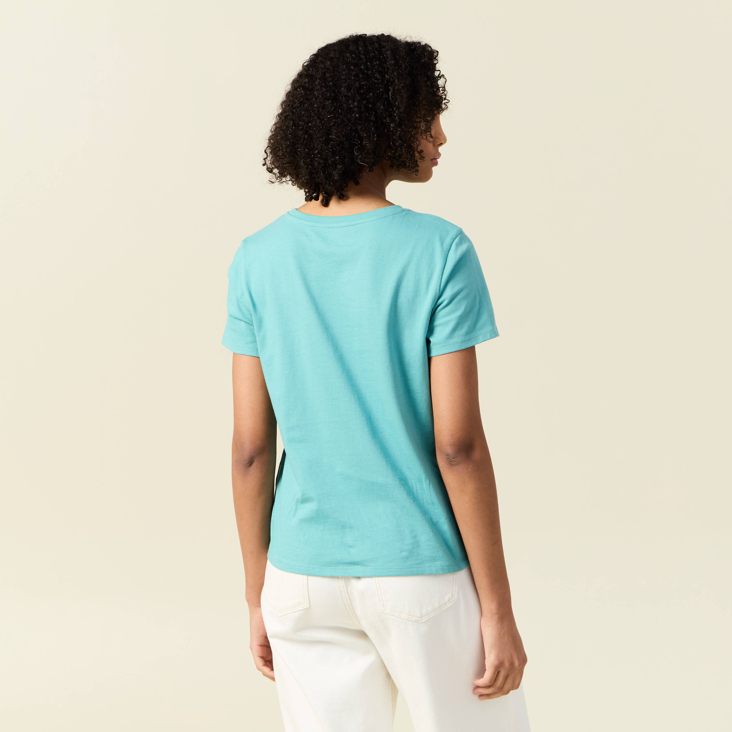 t shirt manches courtes bleu turquoise femme T-shirt manches courtes bleu turquoise femme