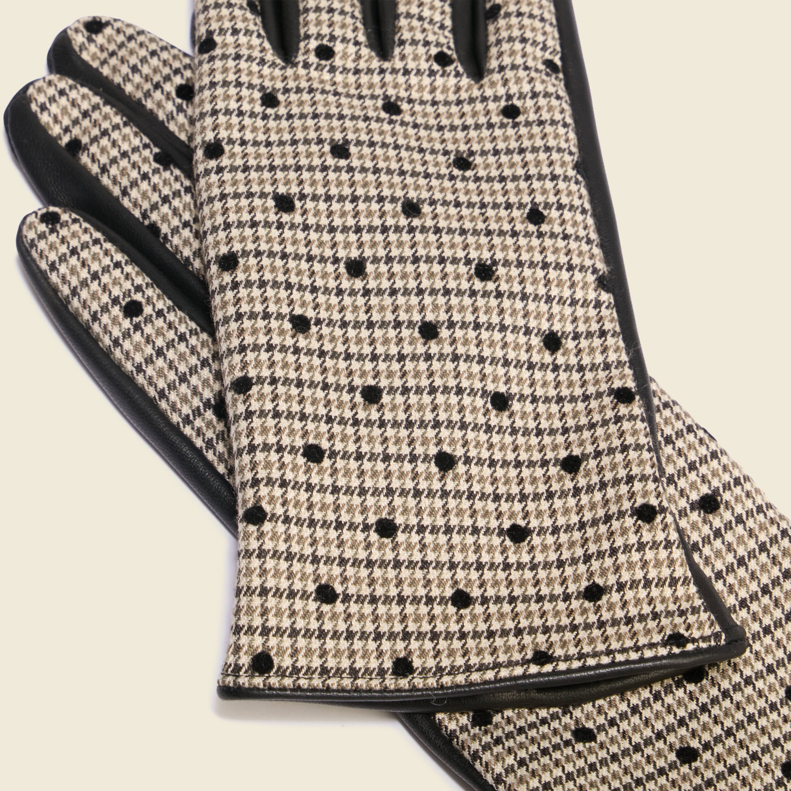 Gants en cuir avec doublure noir femme