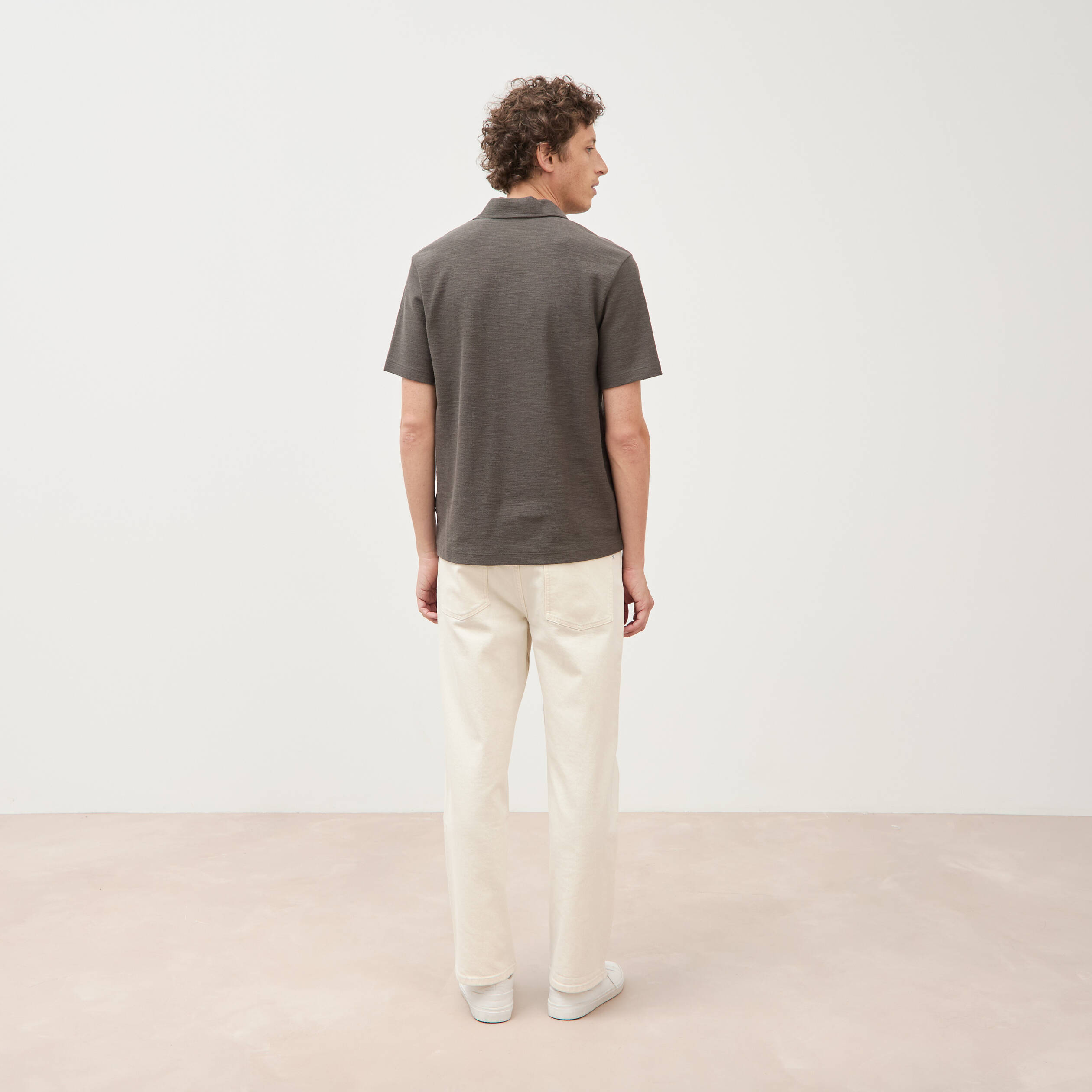 Polo manches courtes vert fonc&eacute; homme