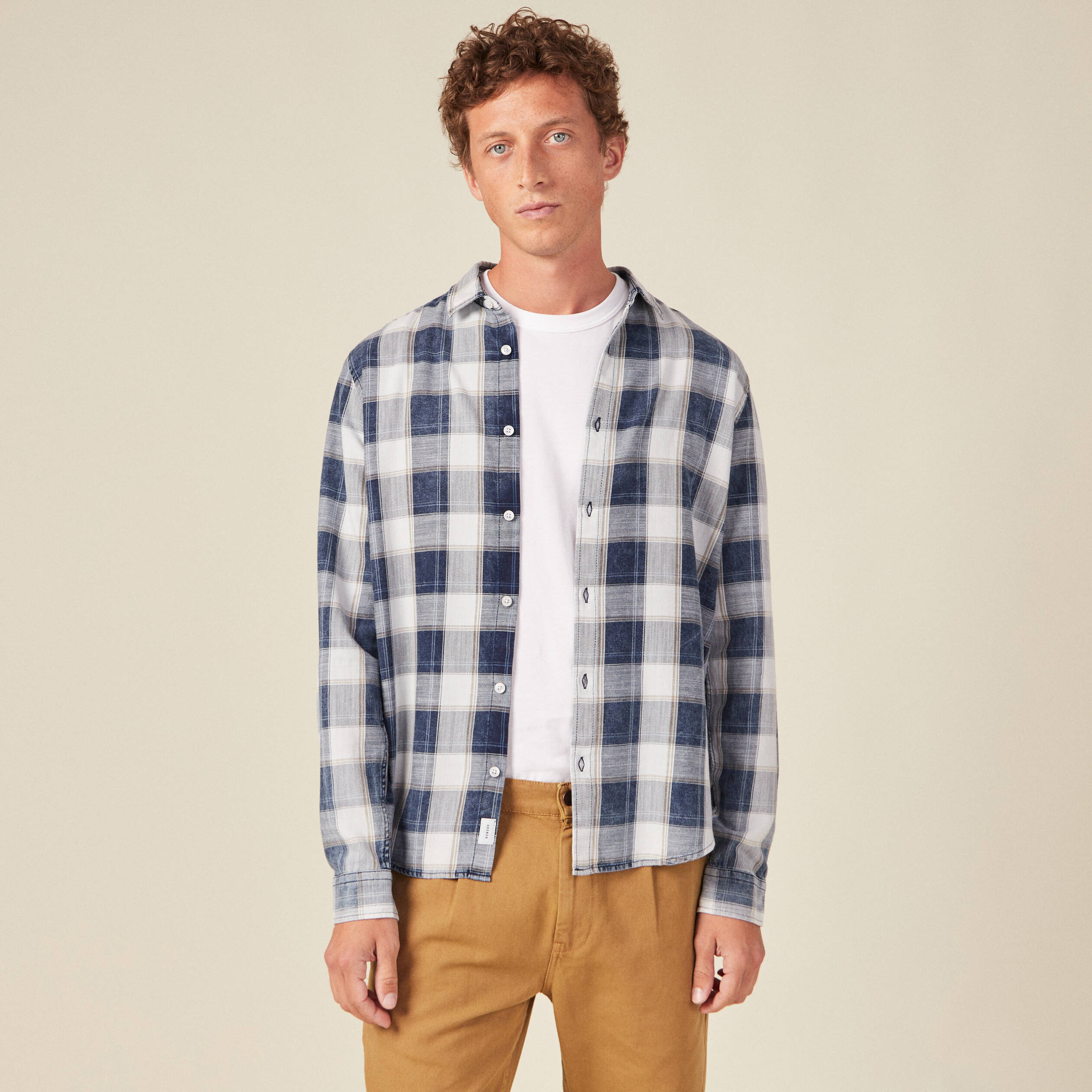Chemise manches longues ecru homme