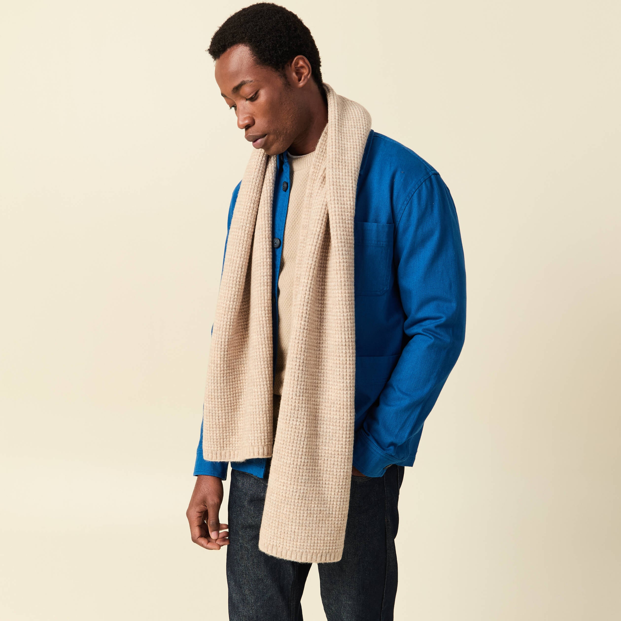 &Eacute;charpe en maille beige homme