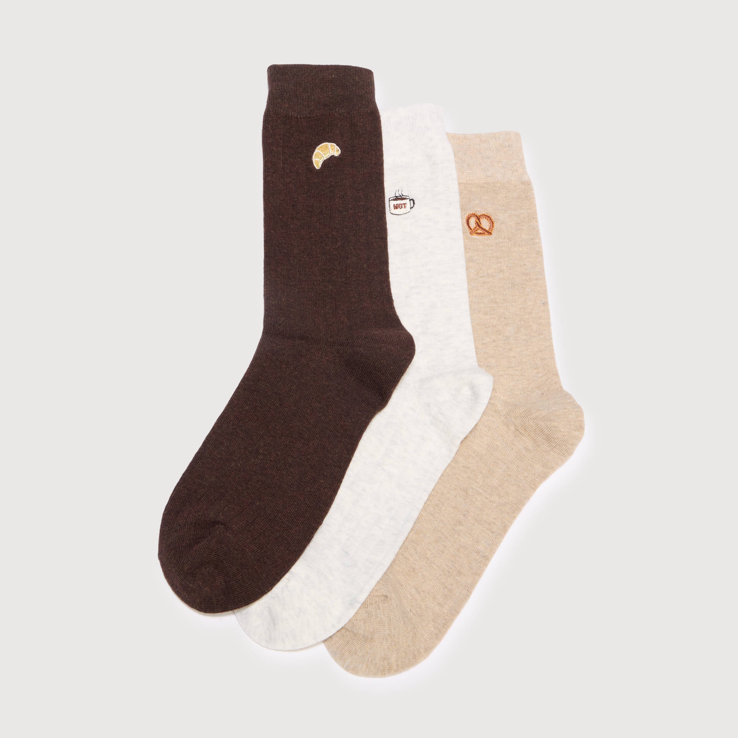 Lot de 3 paires de chaussettes hautes ecru homme