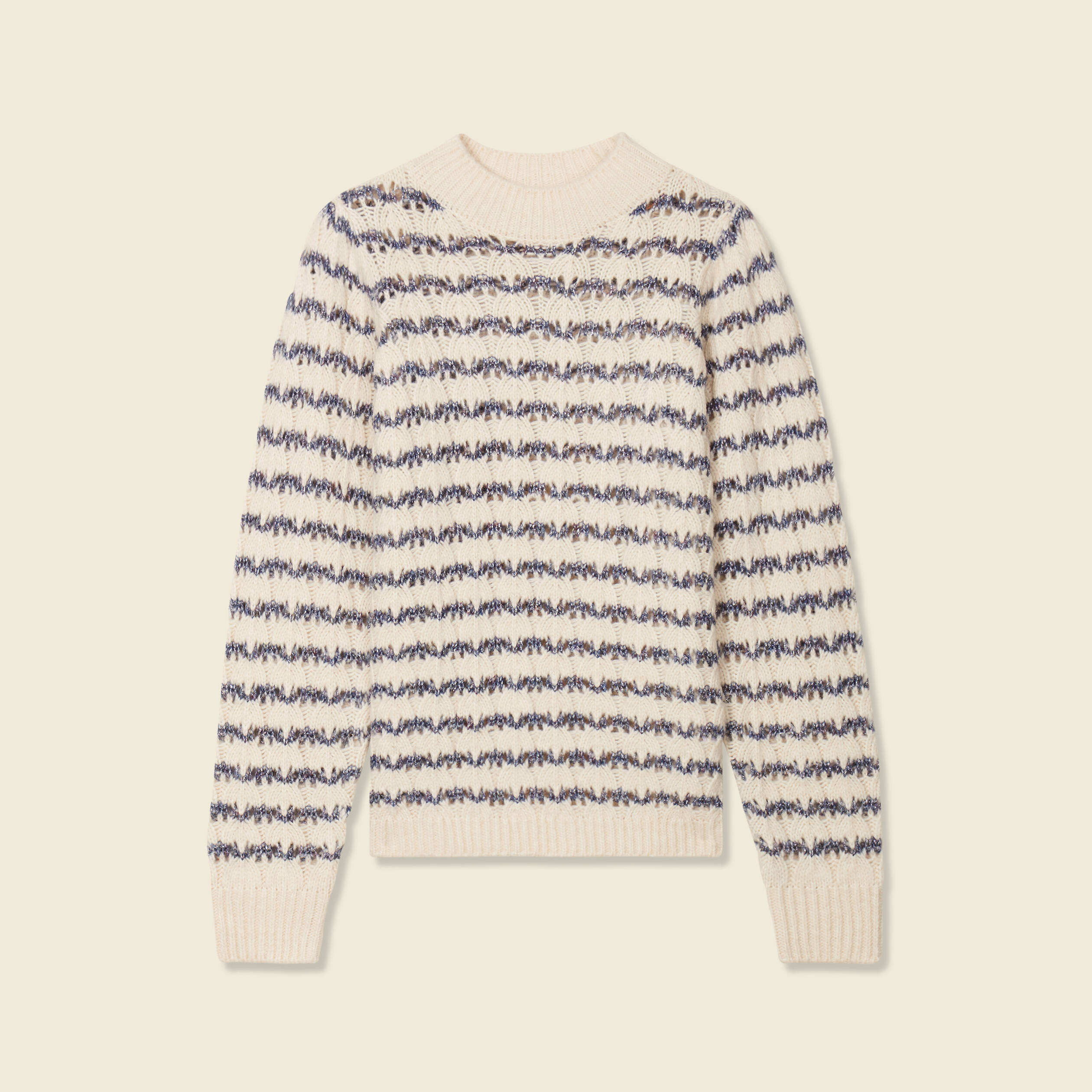 pull manches longues ajoure ecru femme Pull manches longues ajouré ecru femme