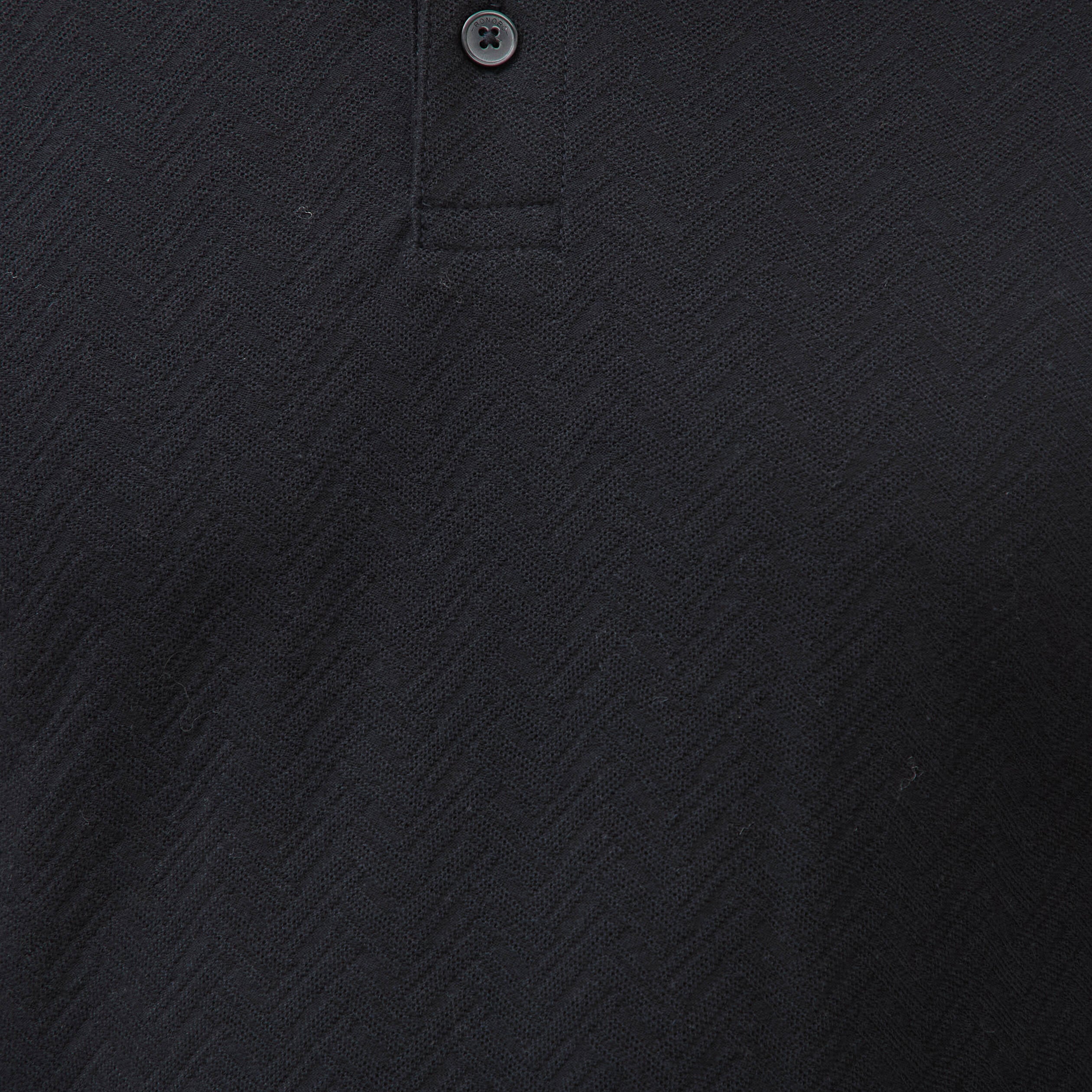Polo droit en coton manches courtes noir homme