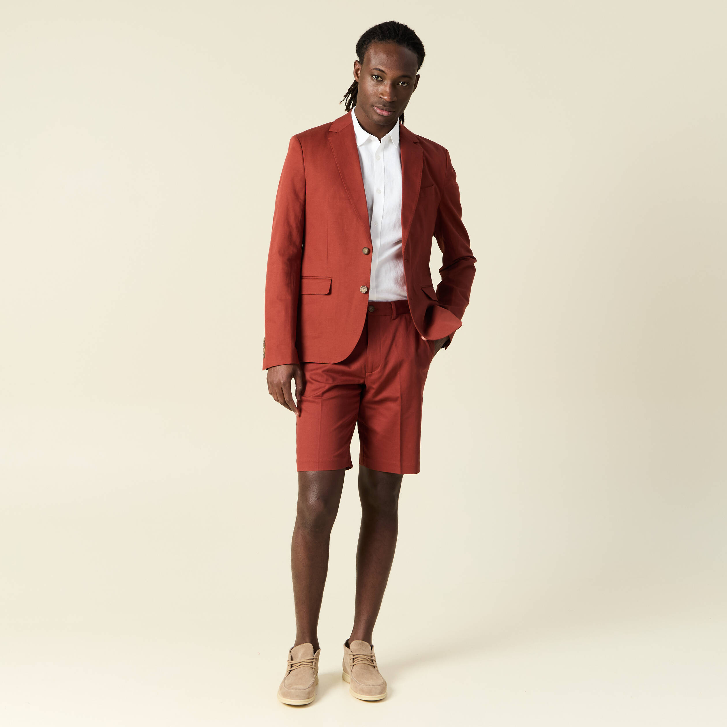 bermuda droit marron cognac homme Bermuda droit marron cognac homme