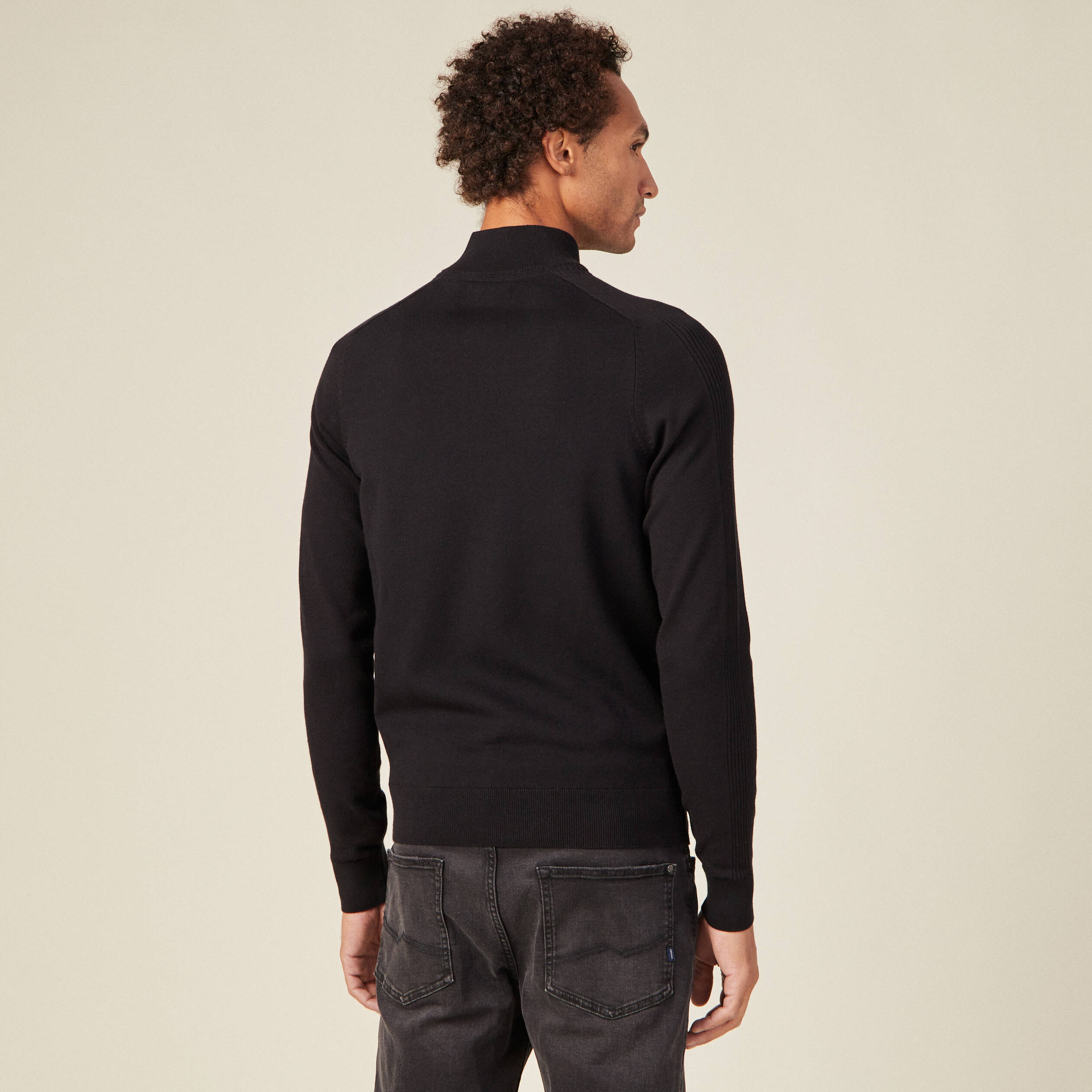 Pull manches longues noir homme