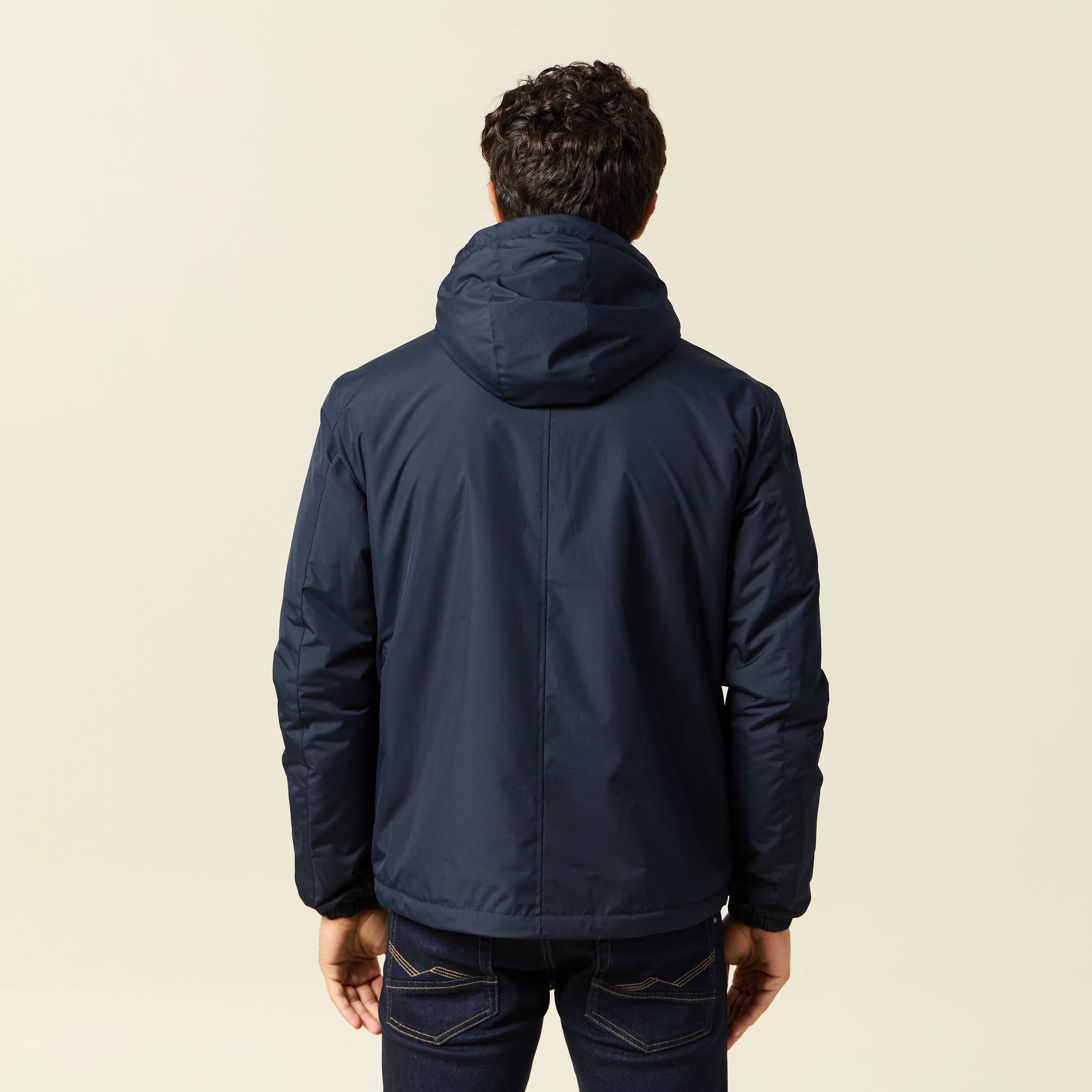 Parka courte droite effet polaire bleu marine homme
