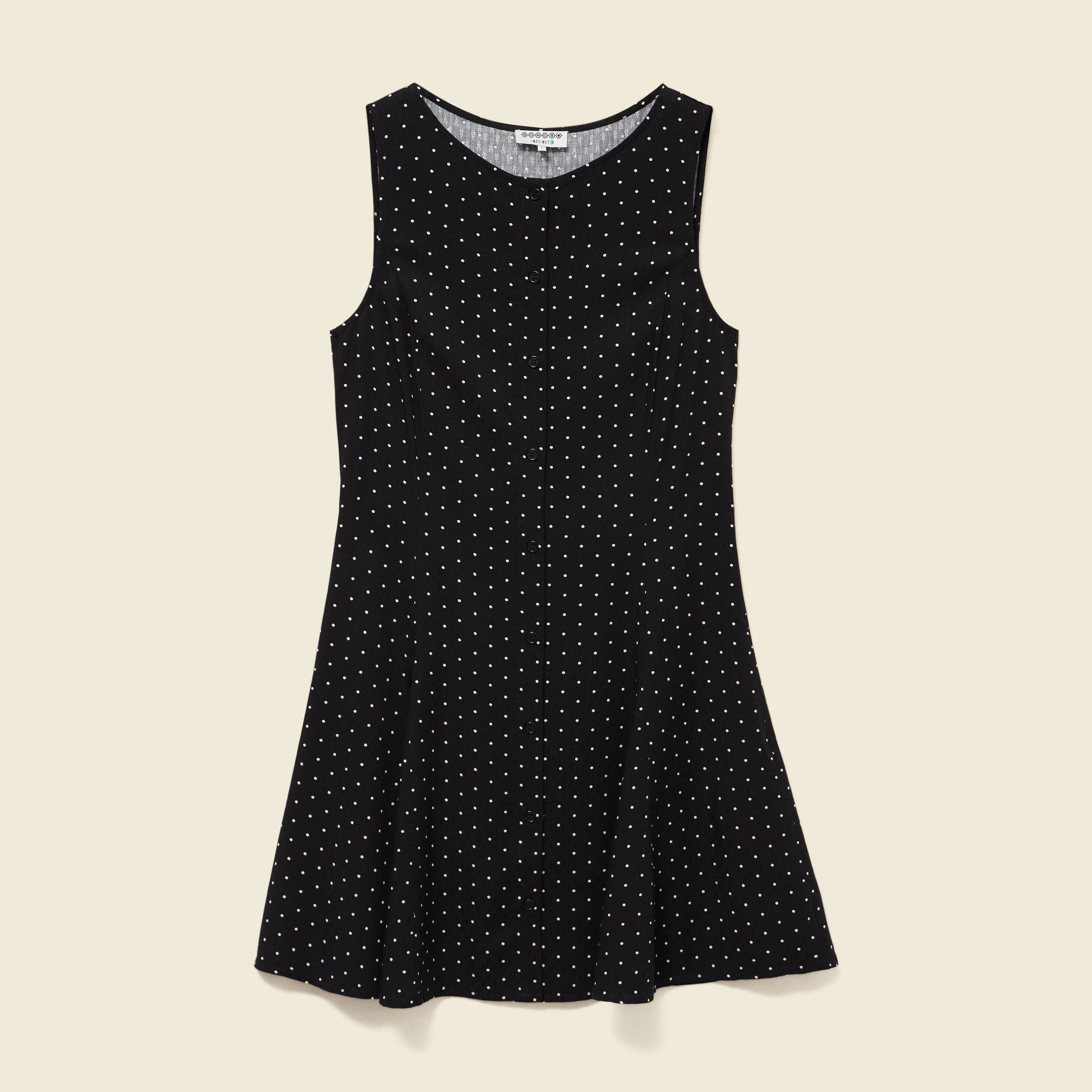 Robe fluide sans manches col rond noir femme