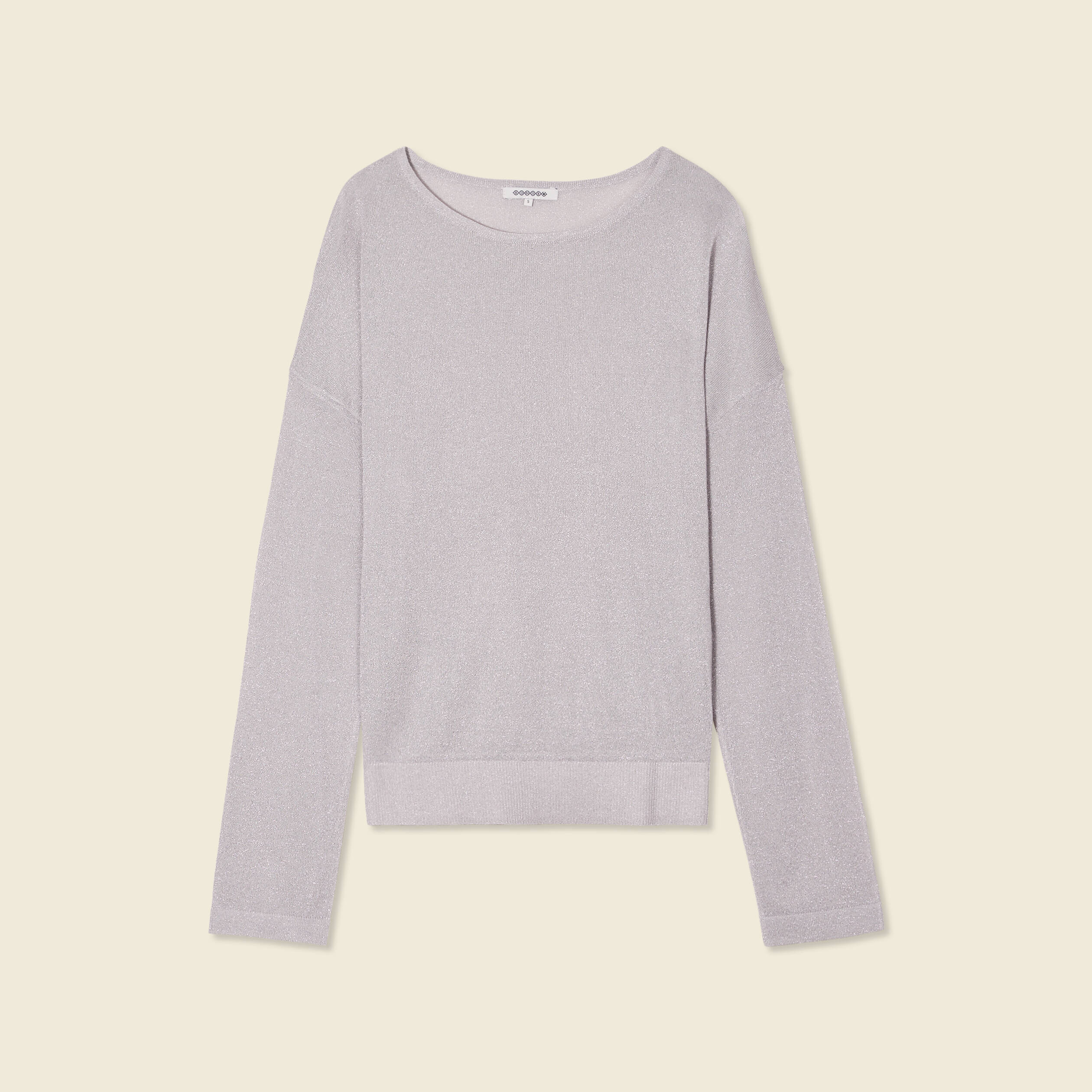 Pull manches longues gris clair femme
