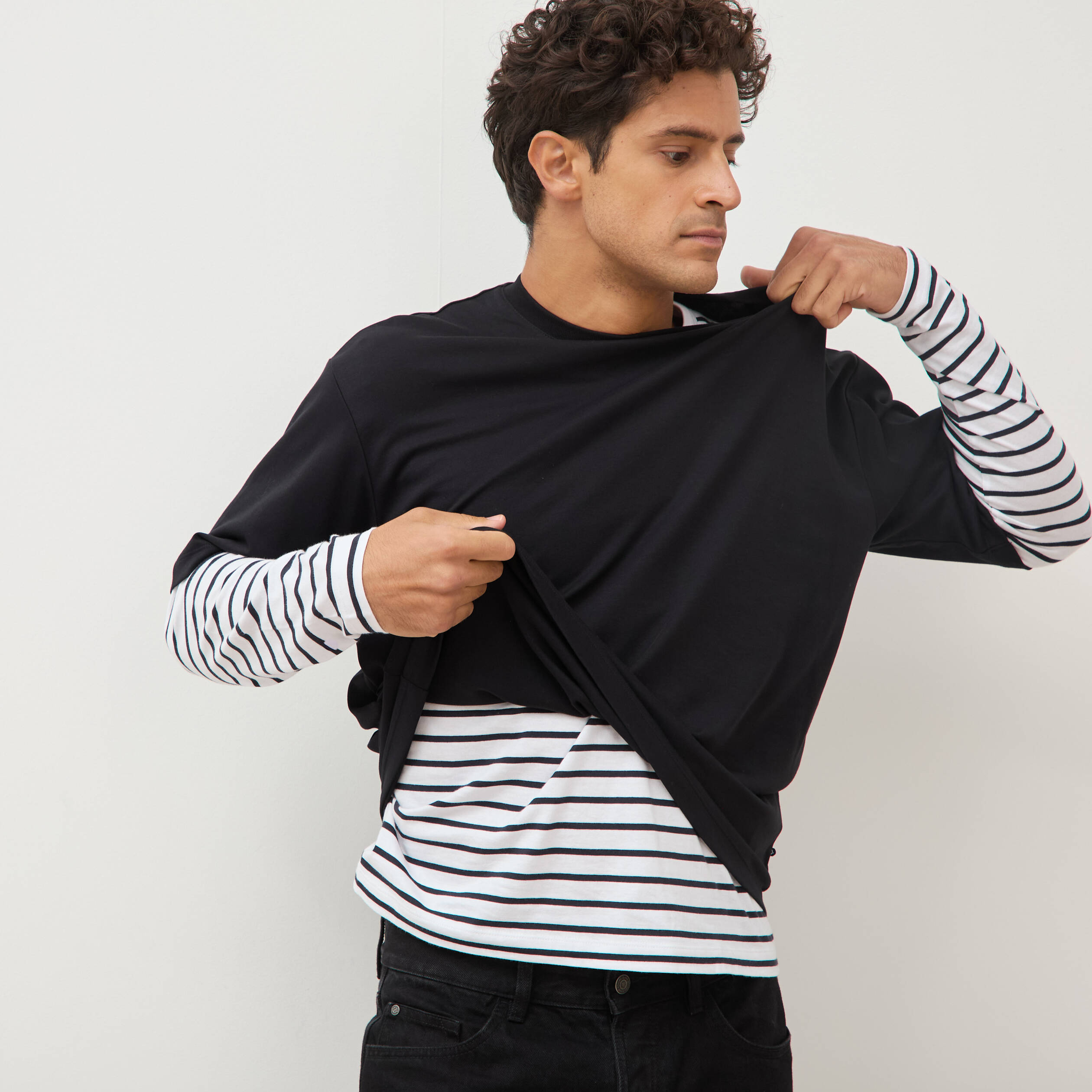 T-shirt manches courtes noir homme