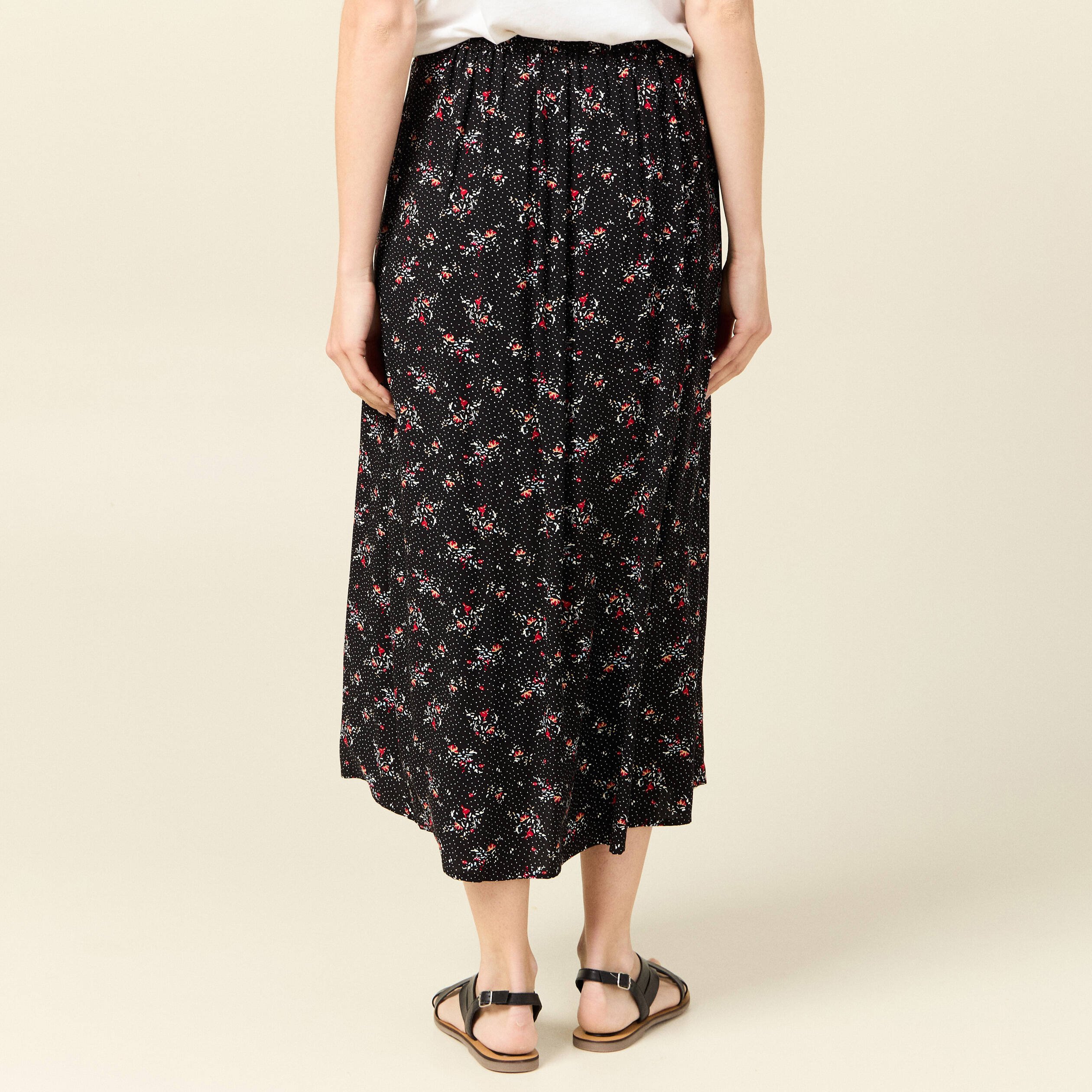jupe longue evasee noir femme Jupe longue évasée noir femme