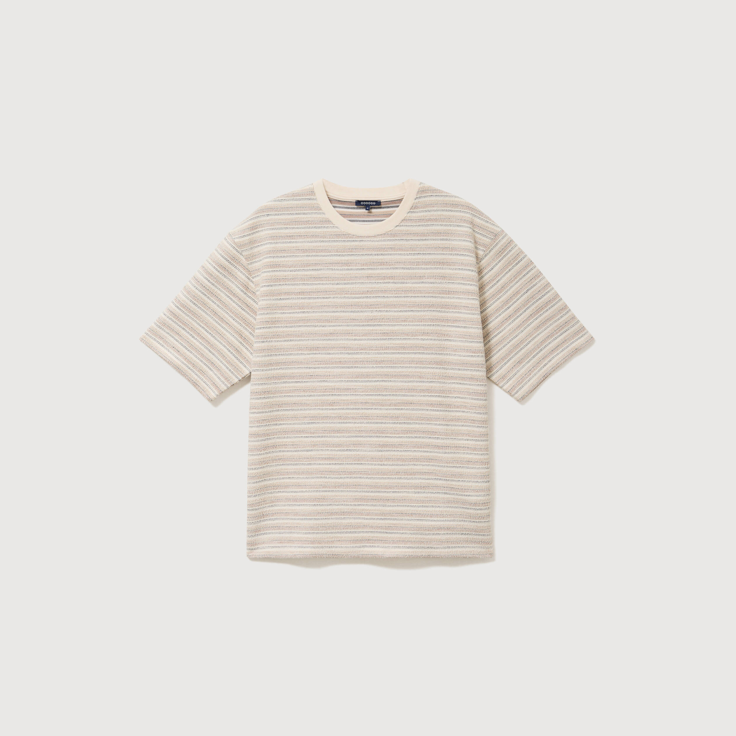 T-shirt col rond manches courtes ecru homme