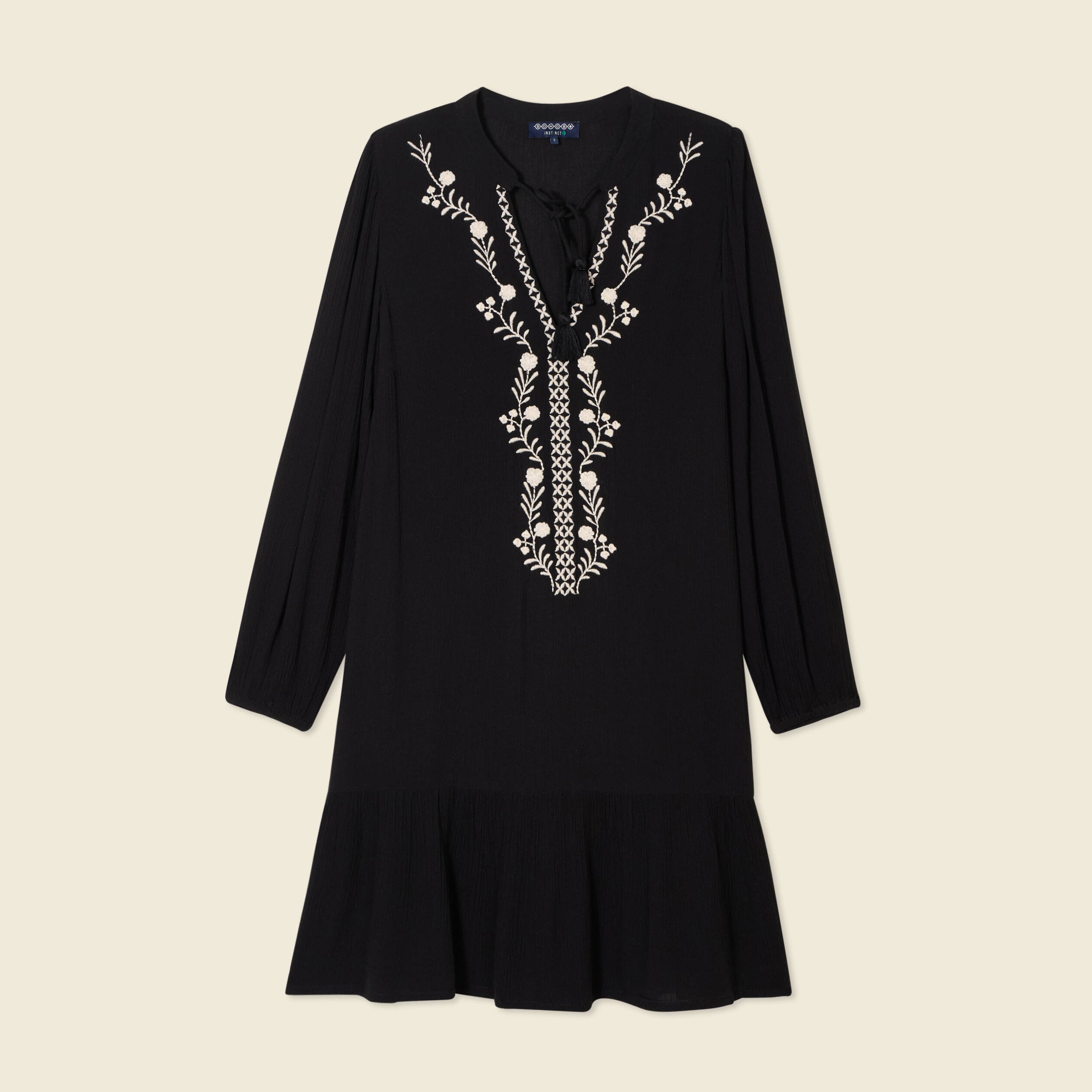 robe evasee broderie noir femme Robe évasée broderie noir femme