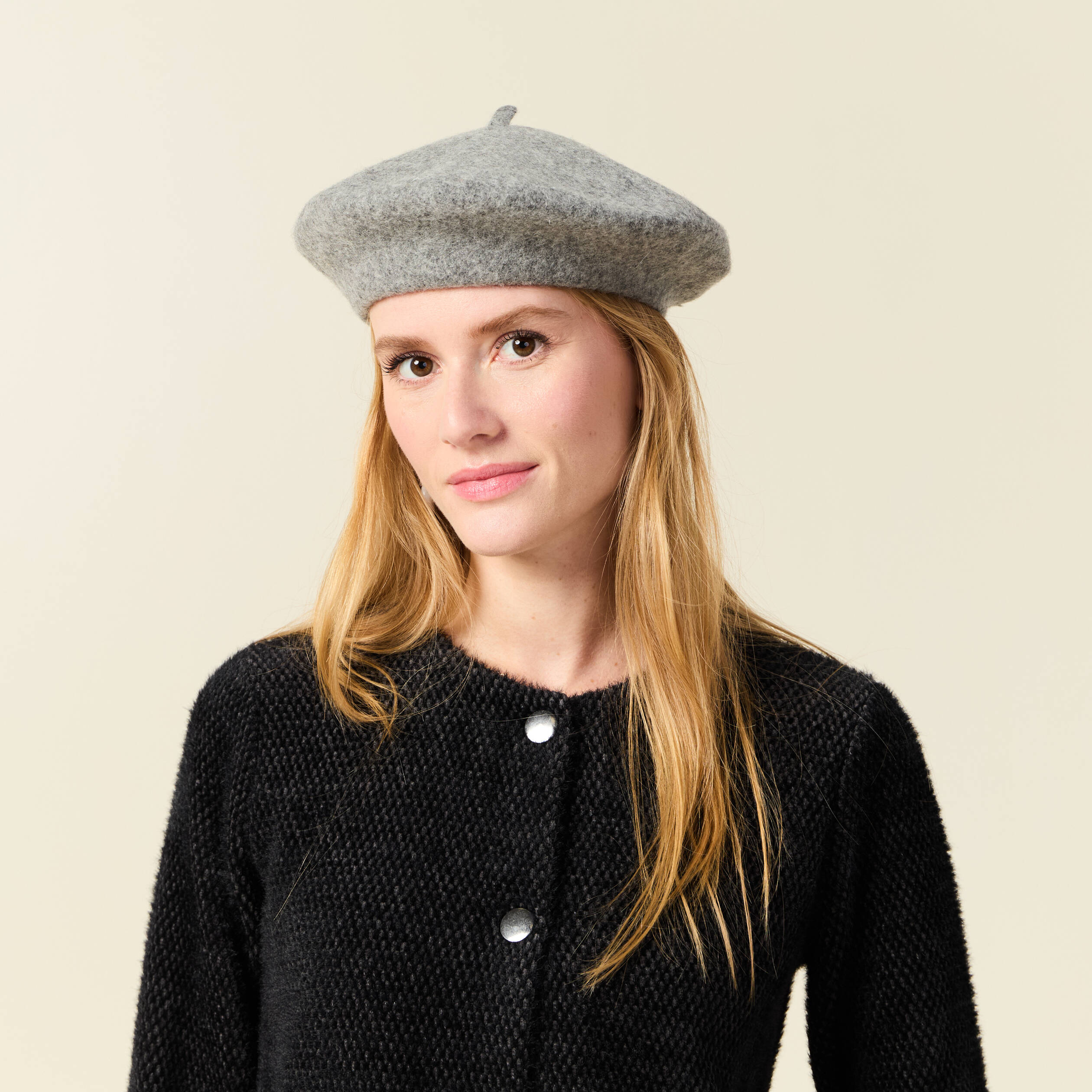 Bonnet Bérêt En Laine Grosses Mailles Gris - Taille Unique, Marque TU, Neuf Sans étiquette
