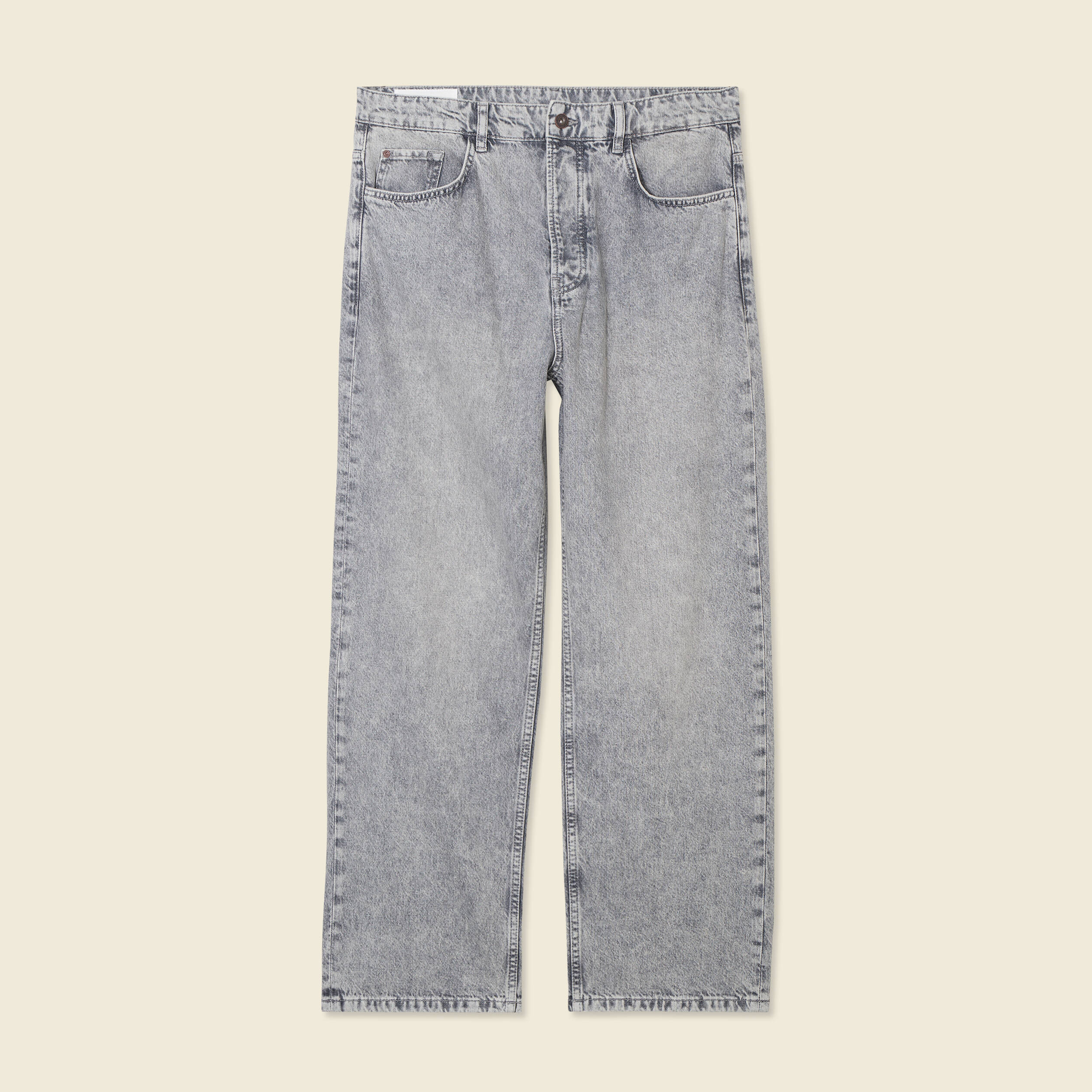 Jeans large 5 poches longueur 32 denim snow gris homme
