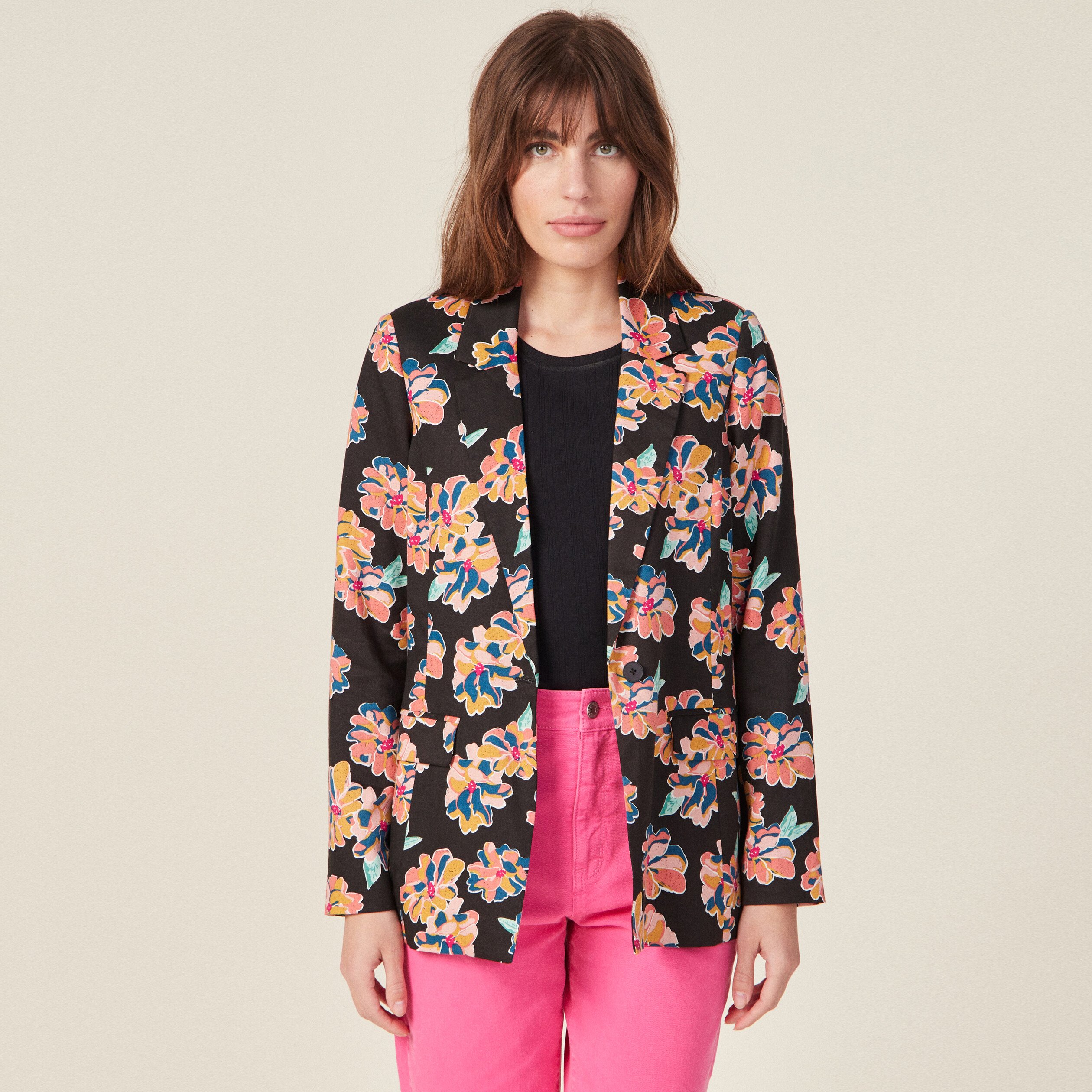 veste esprit blazer droite noir femme Veste esprit blazer droite noir femme