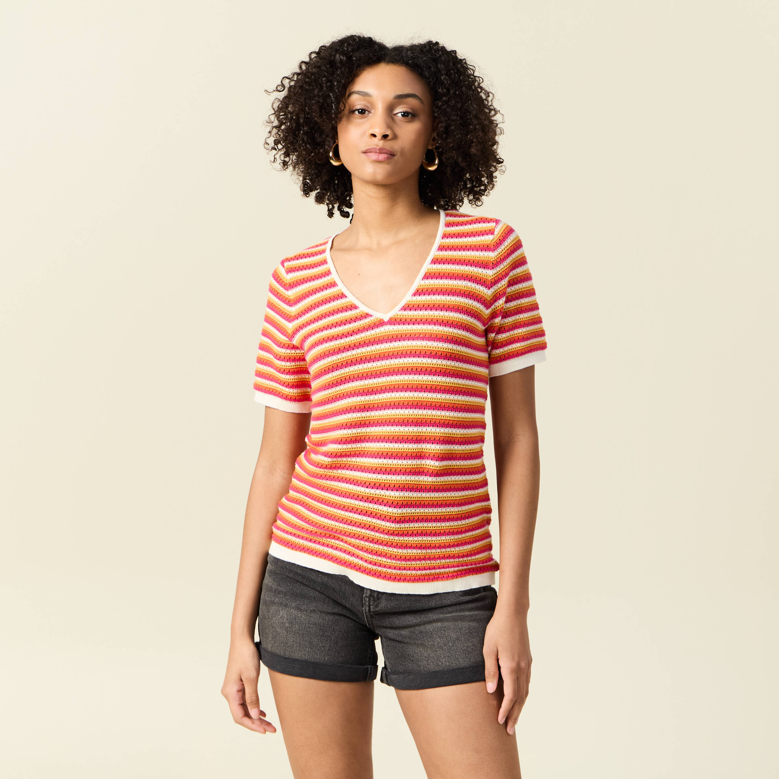 pull manches courtes marron cognac femme Pull manches courtes marron cognac femme