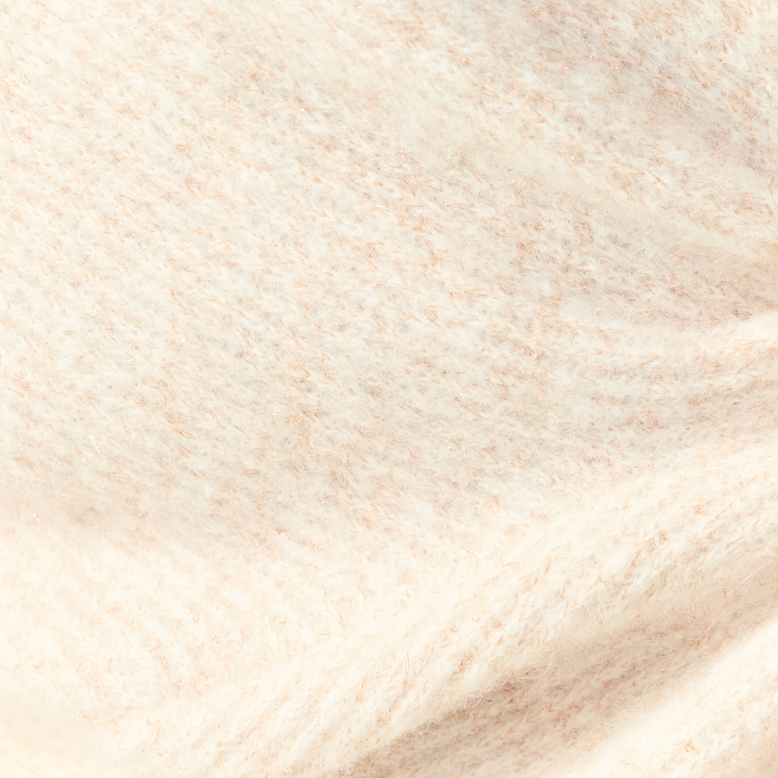 Pull r&eacute;versible manches longues col rond creme femme