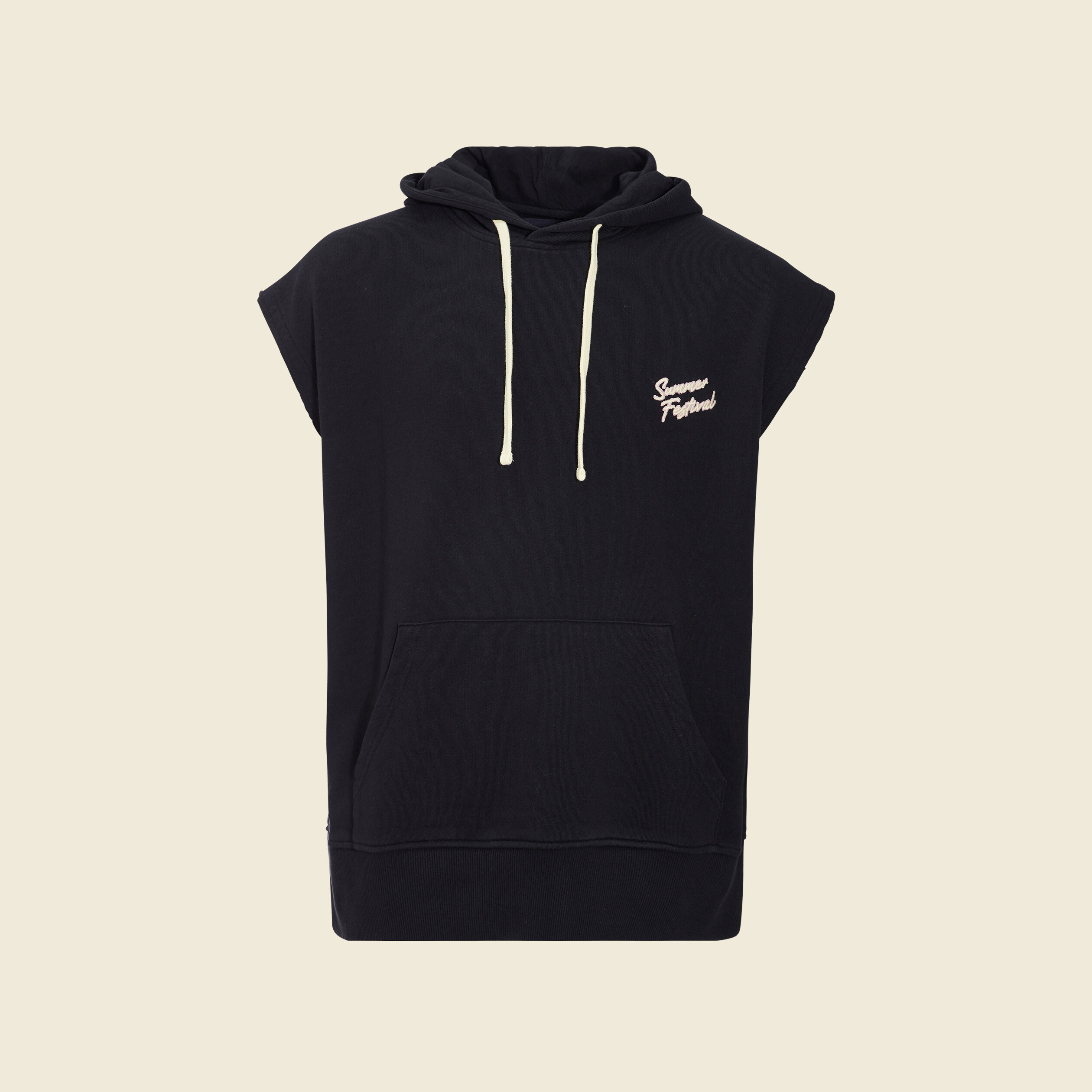 Sweat sans manches à capuche noir homme