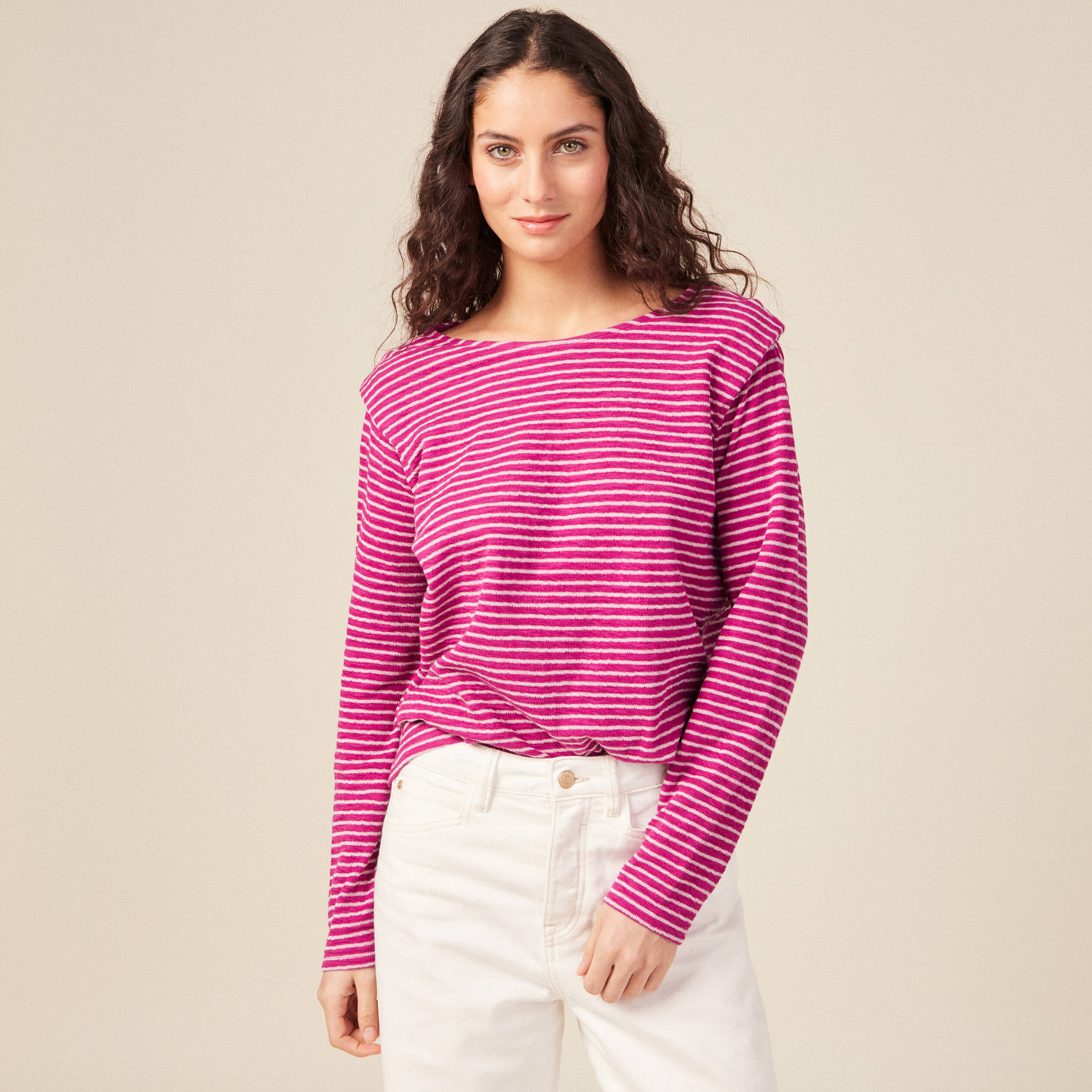 t shirt manches longues violet clair femme T-shirt manches longues violet clair femme