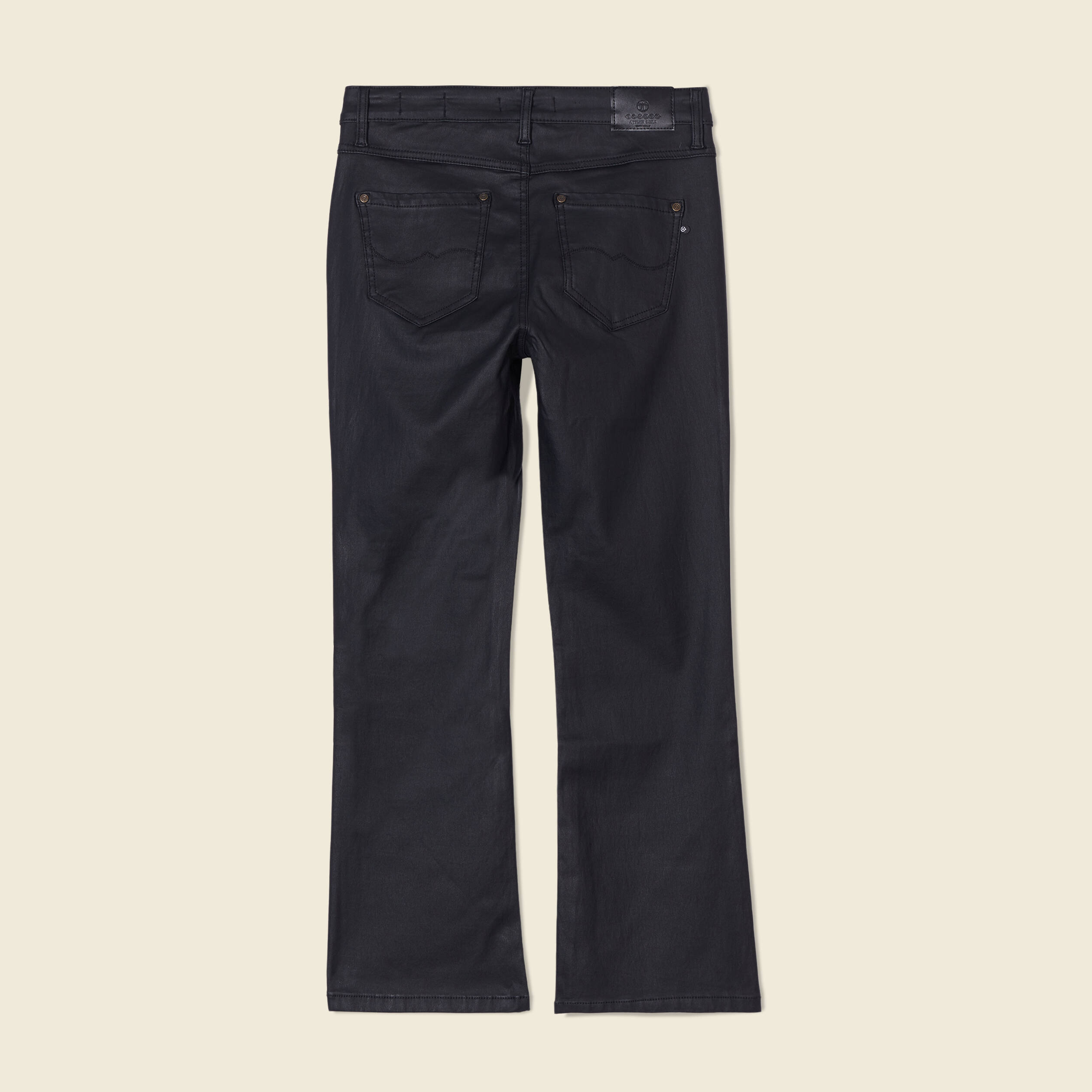 Jeans bootcut enduit 7 8 me denim noir enduit femme