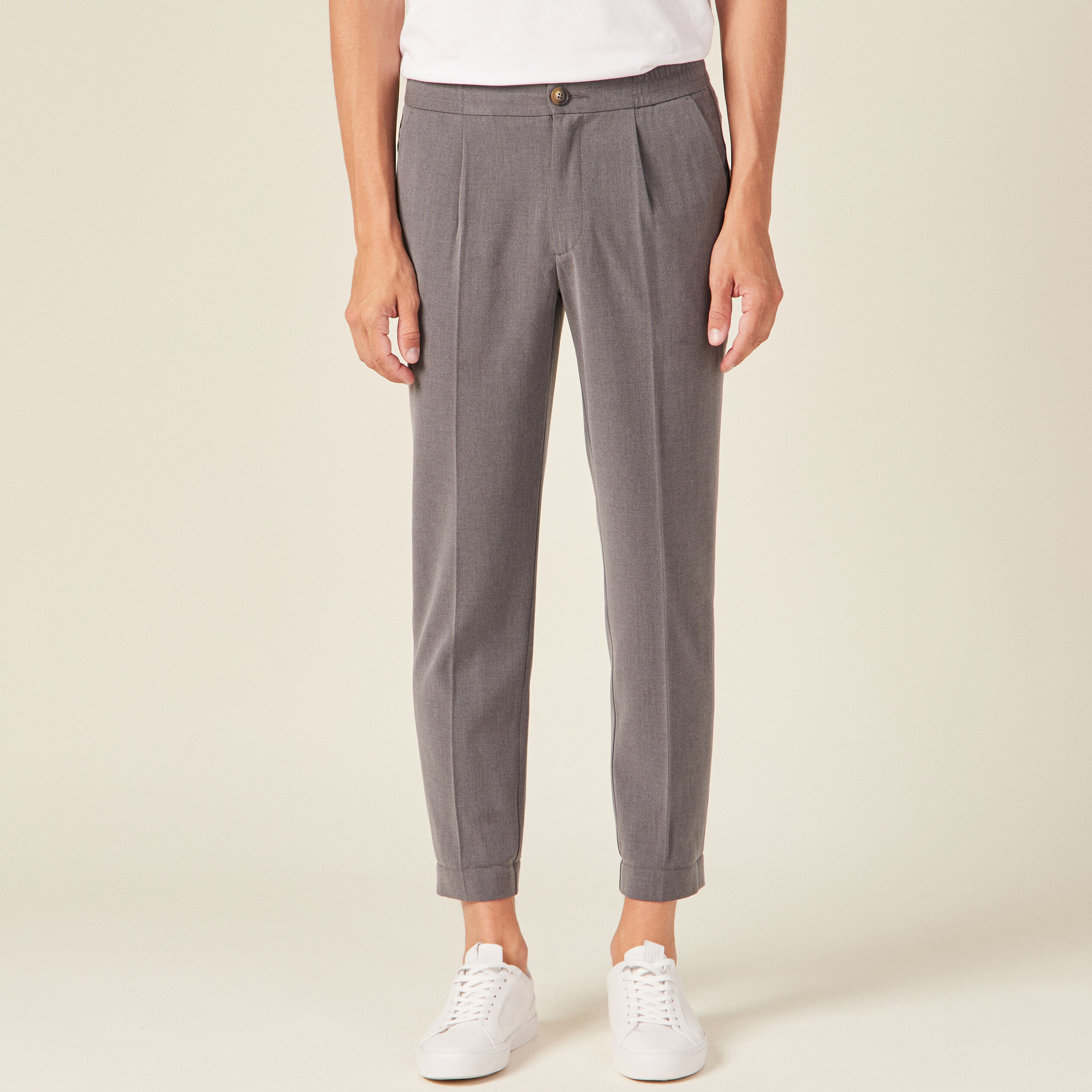 Pantalon chino jogger gris homme