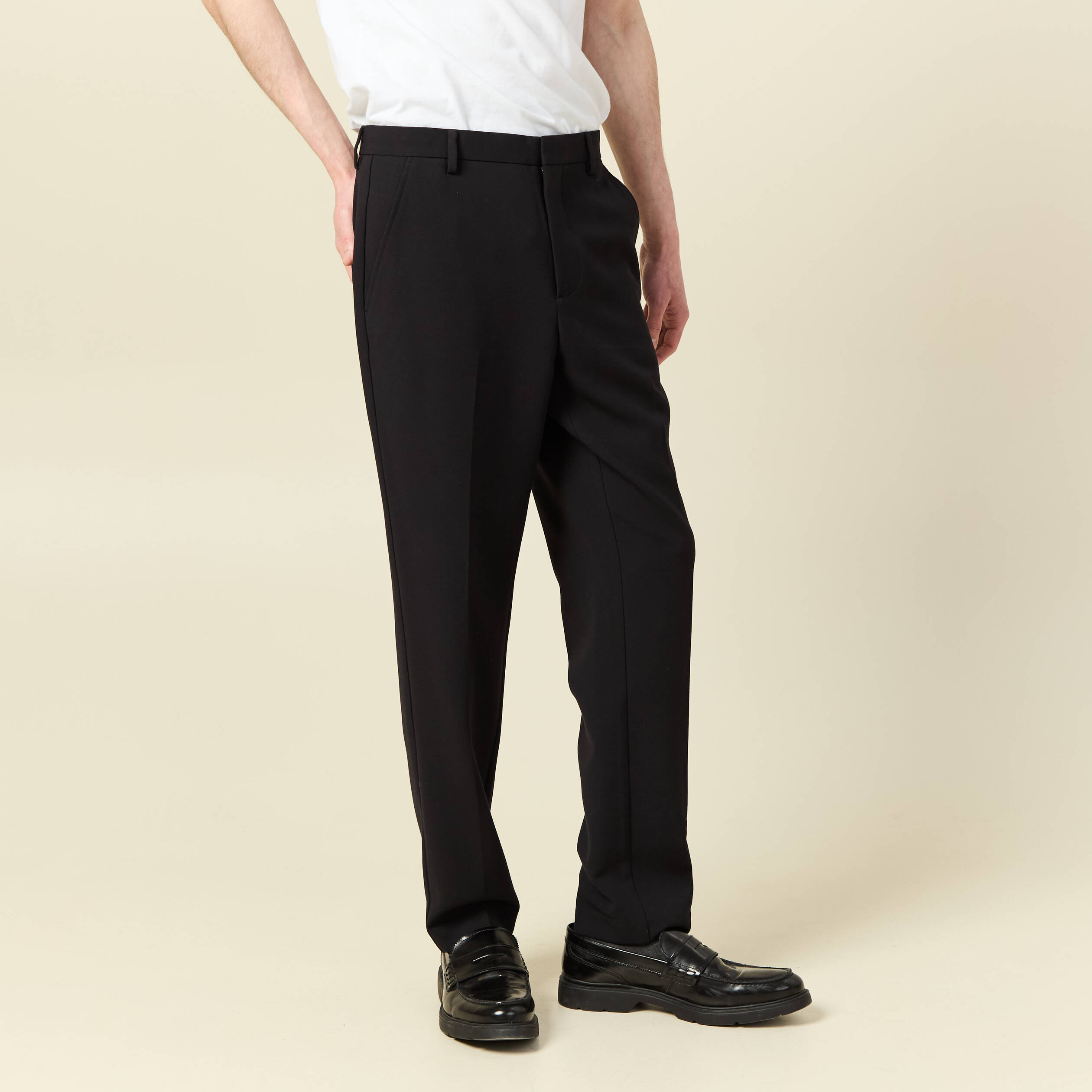 pantalon homme cigarette Pantalon slim cigarette noir homme