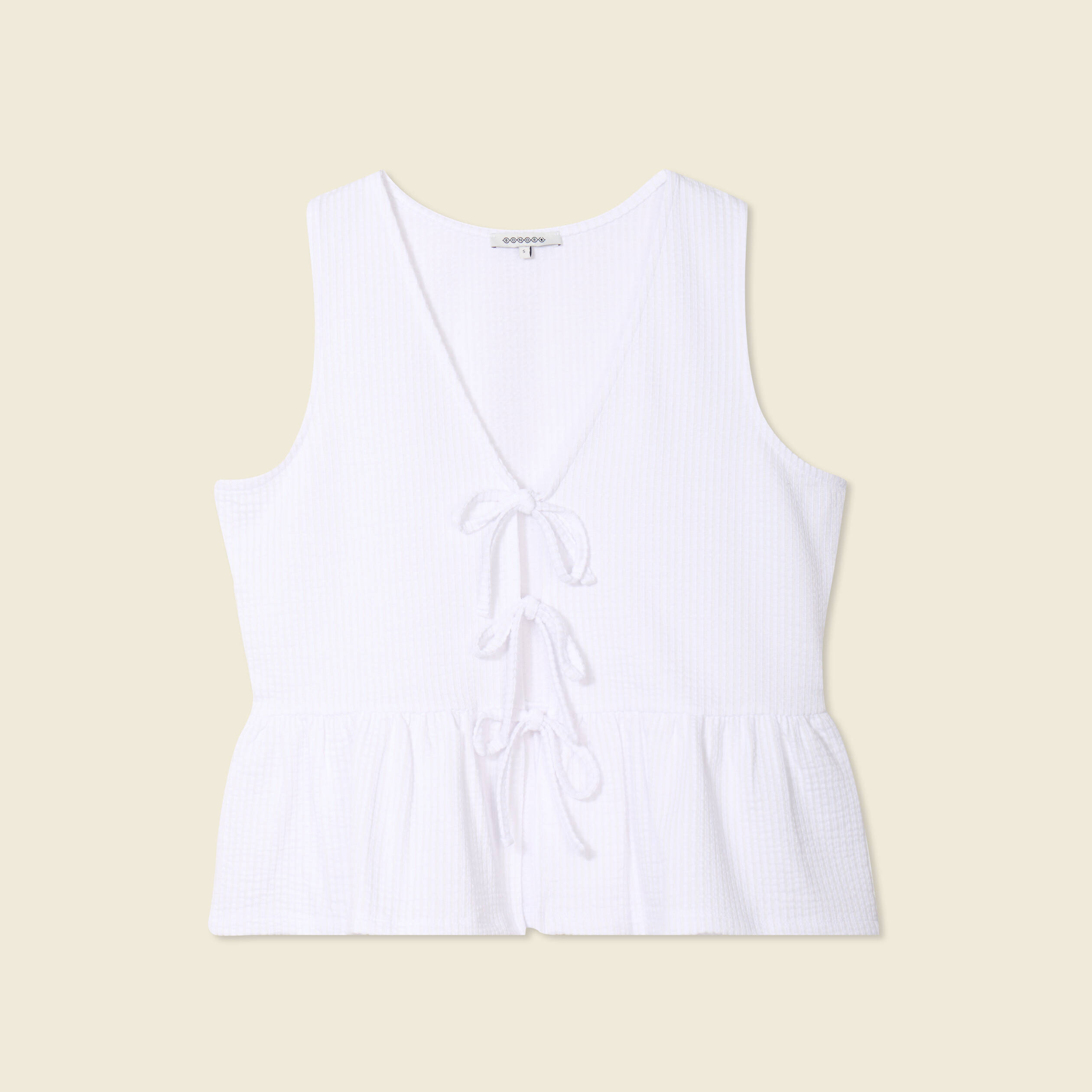 Blouse sans manches blanc femme