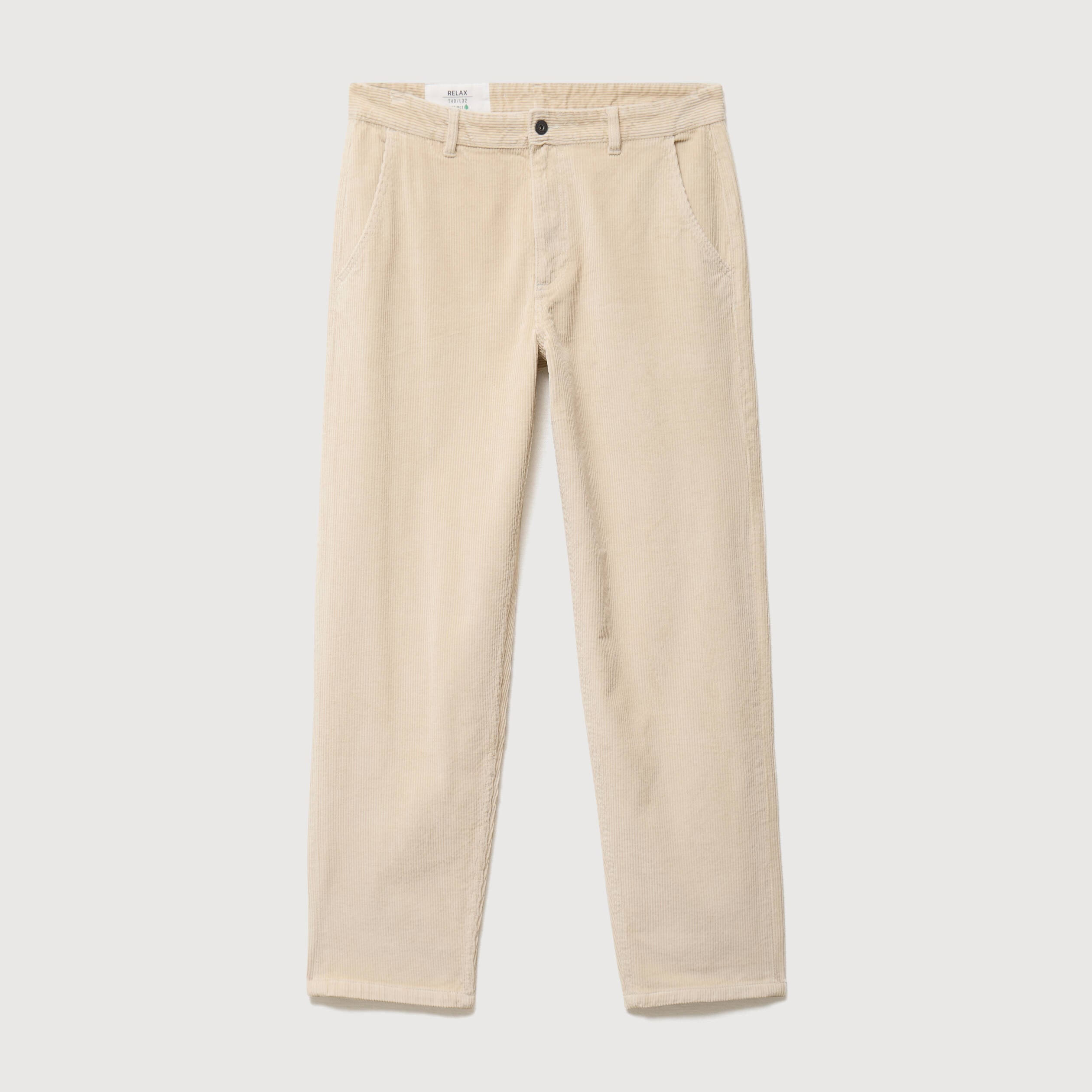 Pantalon droit en velours longueur 32 sable homme