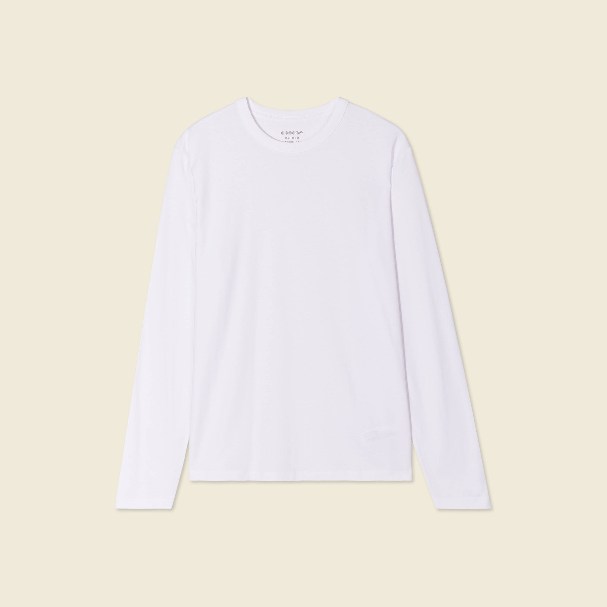 T-shirt en coton manches longues blanc homme