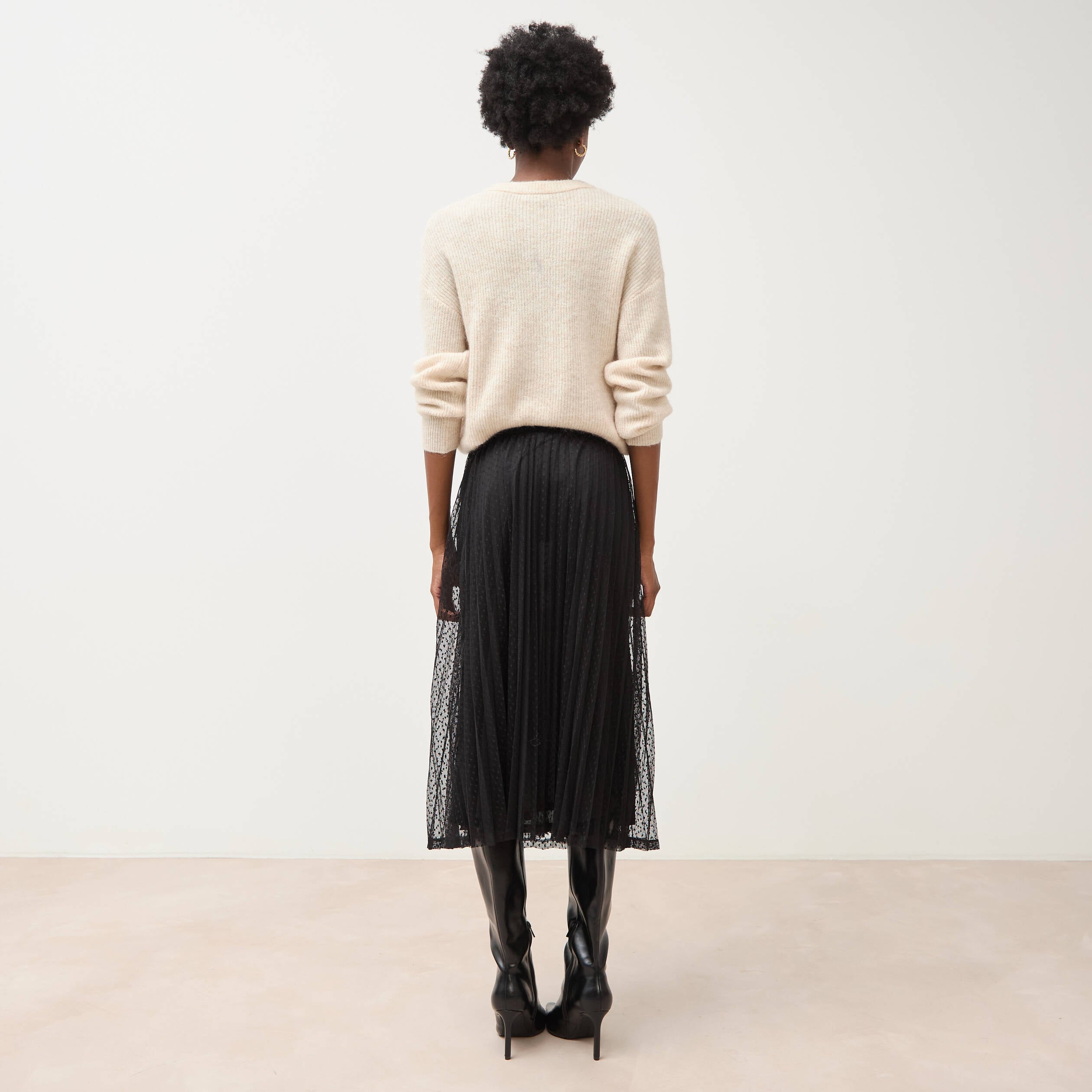 Jupe avec doublure noir femme