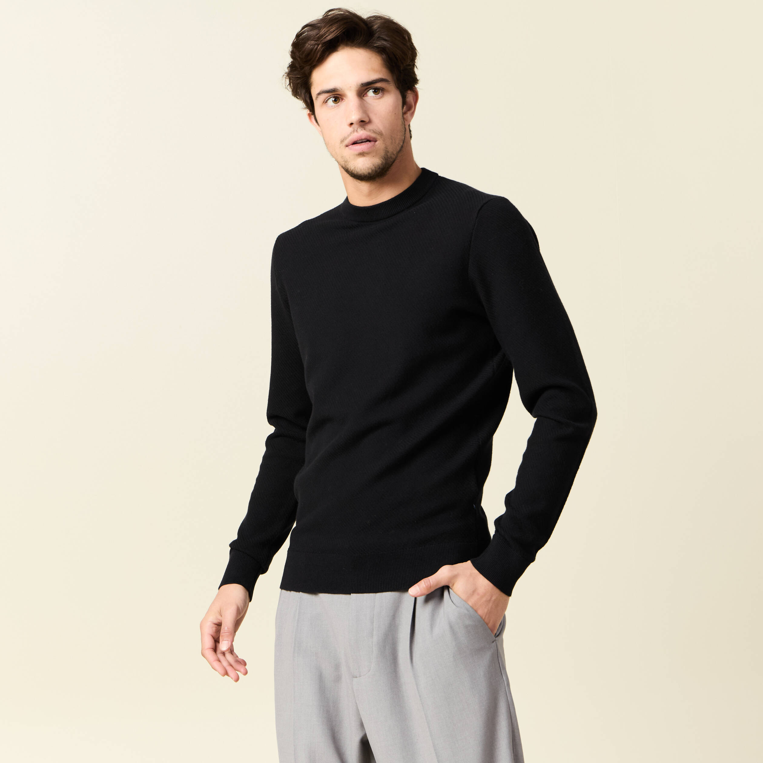pull manches longues noir homme Pull manches longues noir homme
