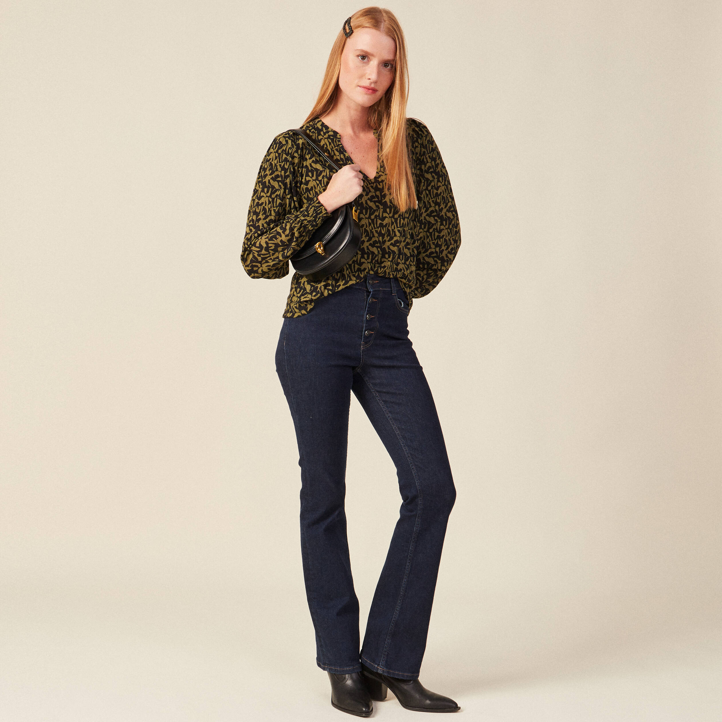 T-shirt éco-responsable vert kaki femme