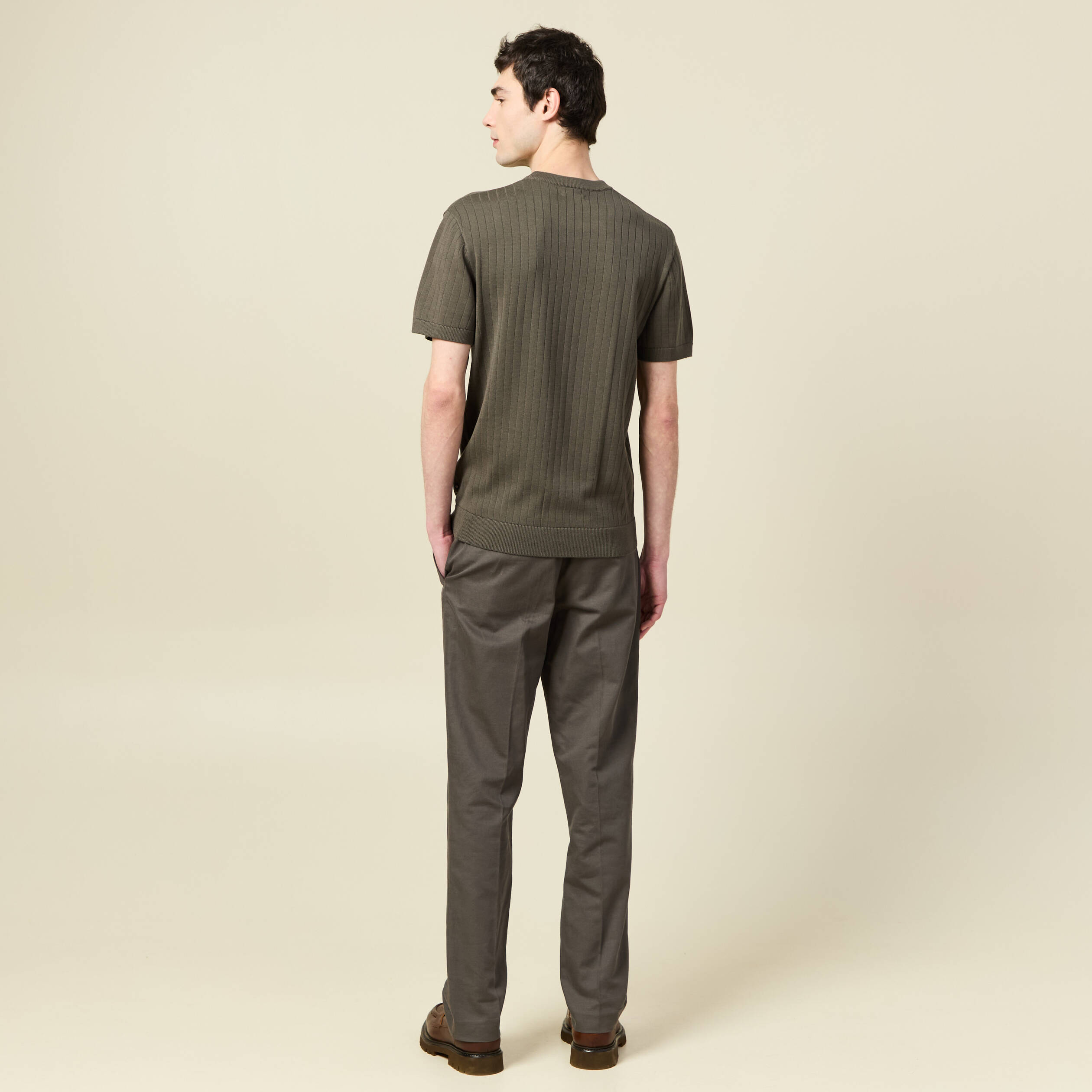 T-shirt manches courtes vert fonc&eacute; homme