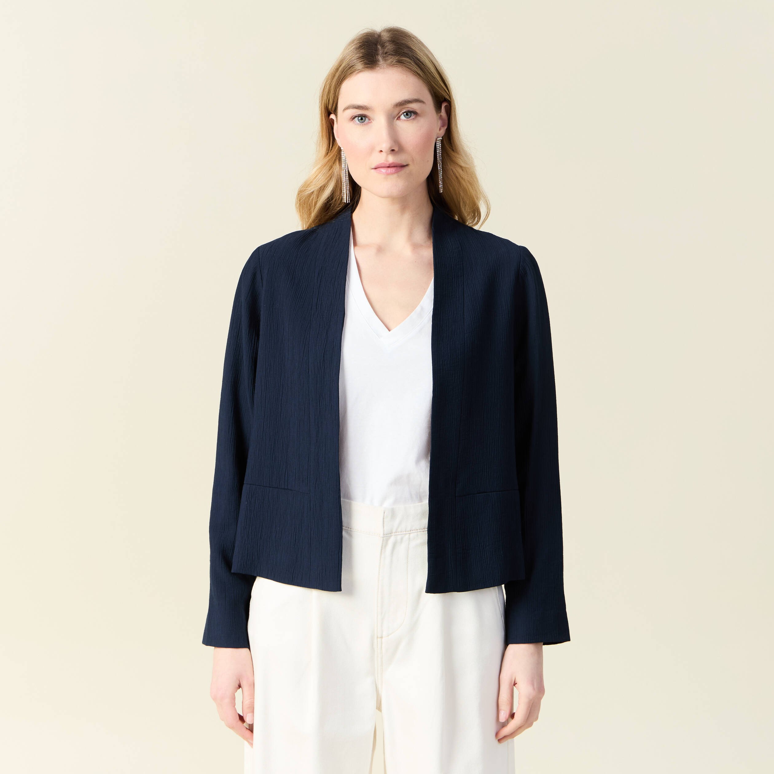 veste esprit blazer fluide bleu marine femme Veste esprit blazer fluide bleu marine femme