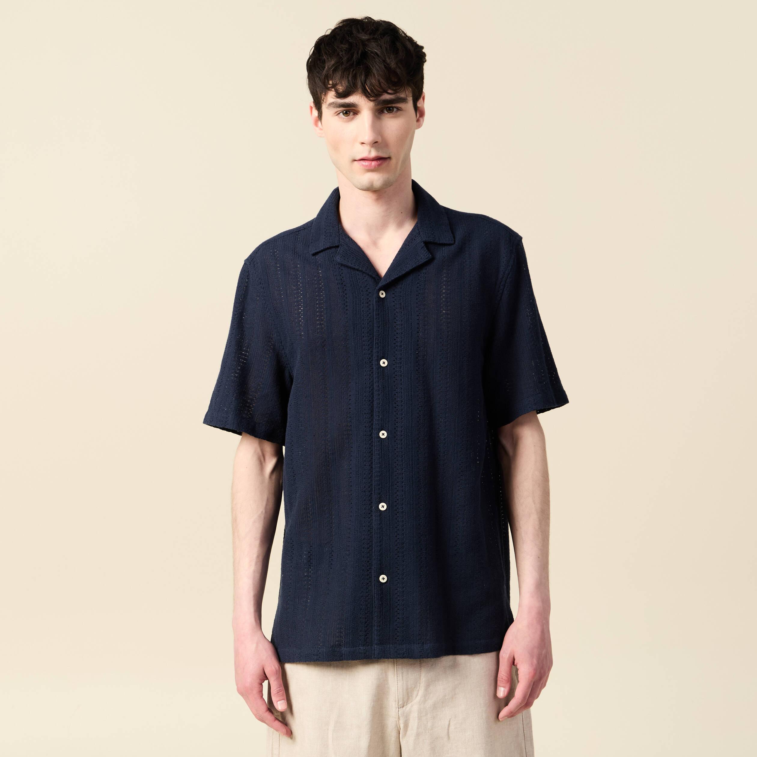 chemise manches courtes bleu marine homme Chemise manches courtes bleu marine homme
