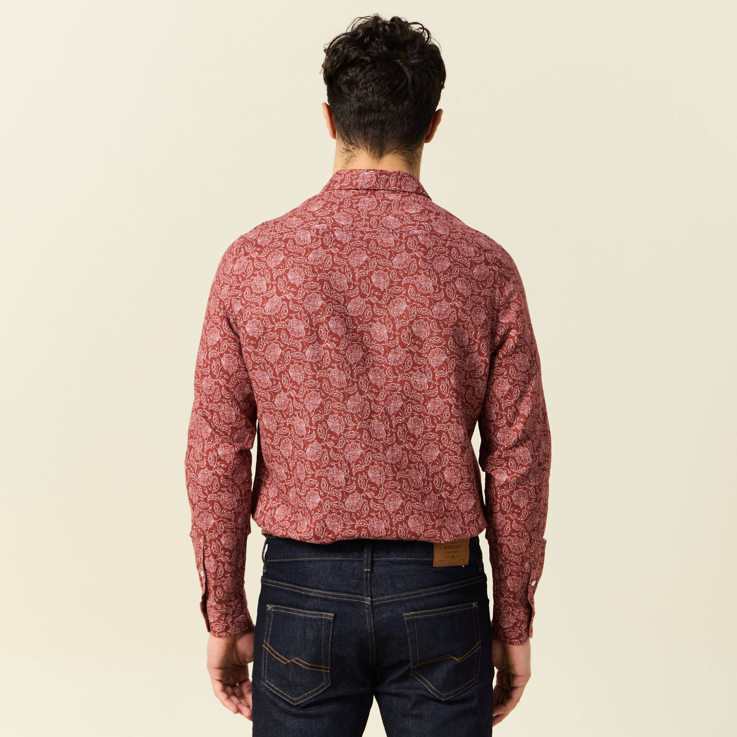 chemise manches longues marron homme Chemise manches longues marron homme