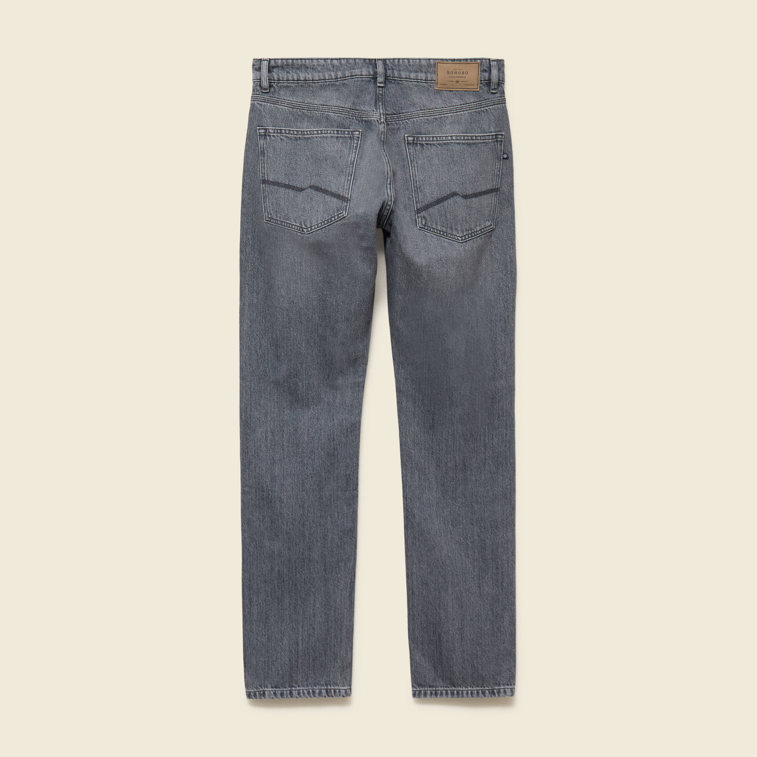Jeans straight longueur 34 bleu gris homme
