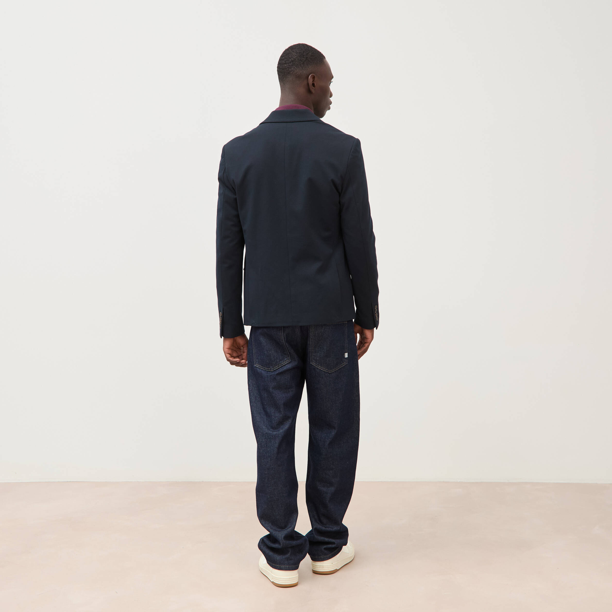 Veste blazer cintr&eacute;e bleu marine homme