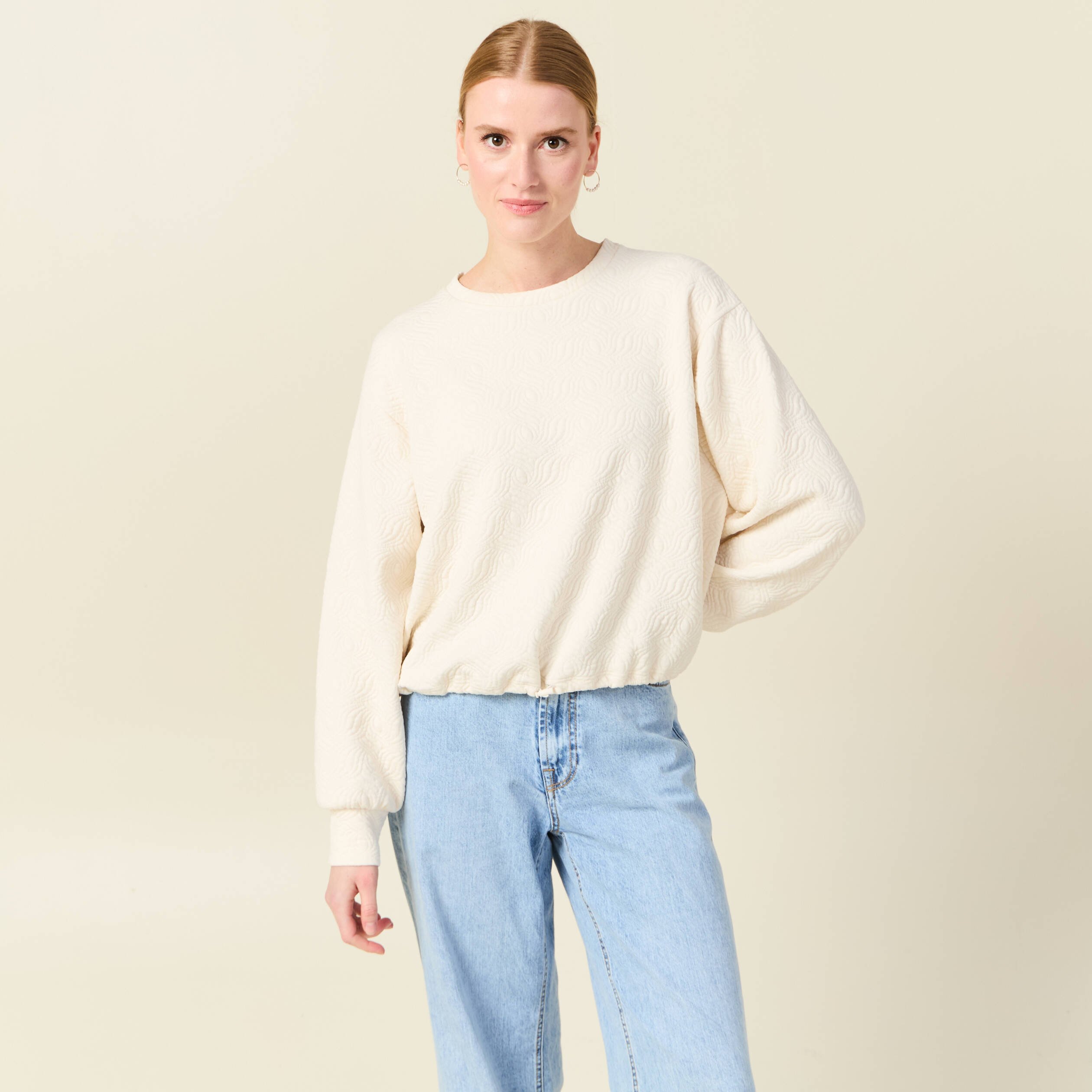 sweat manches longues ecru femme Sweat manches longues ecru femme