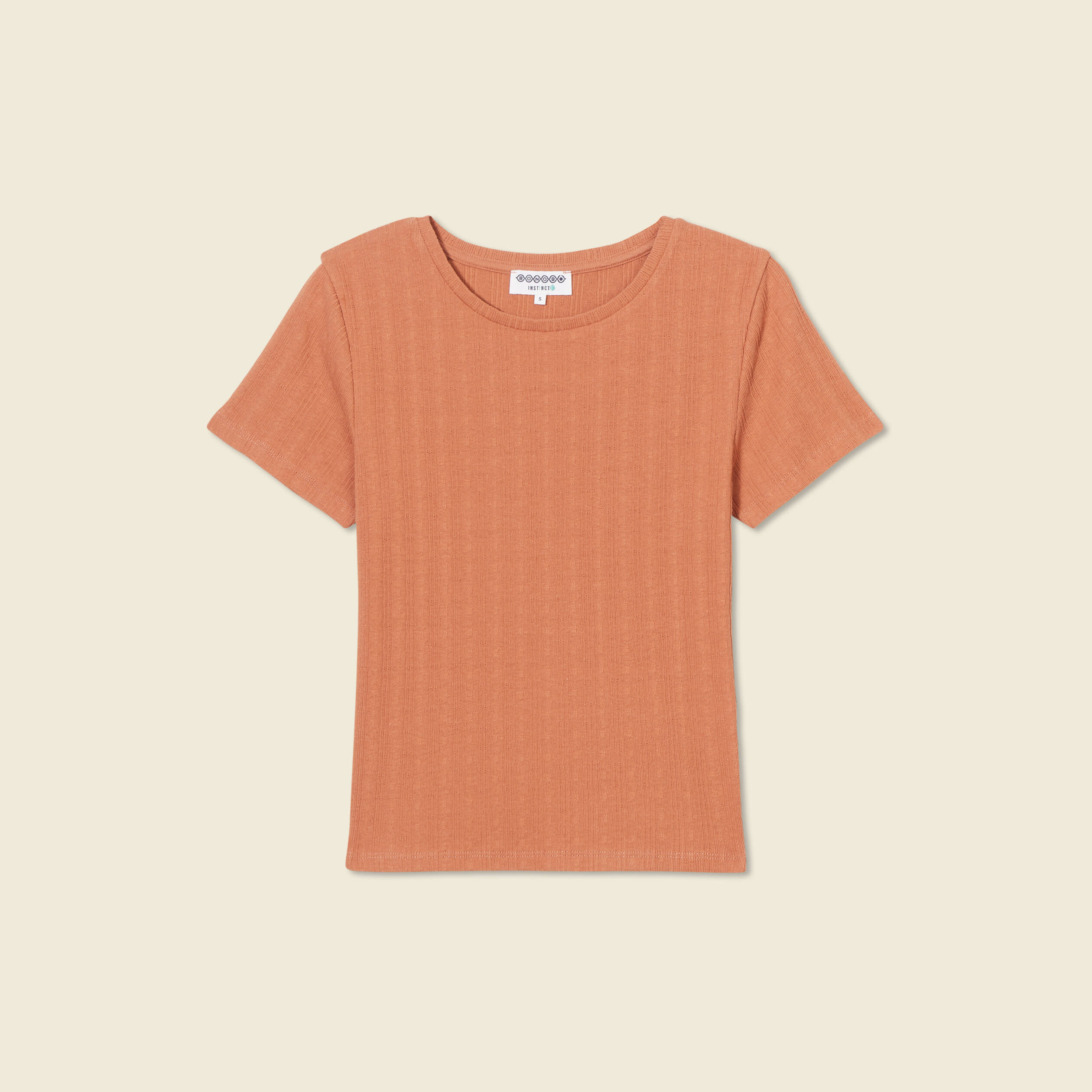 t shirt manches courtes terracotta femme T-shirt manches courtes terracotta femme