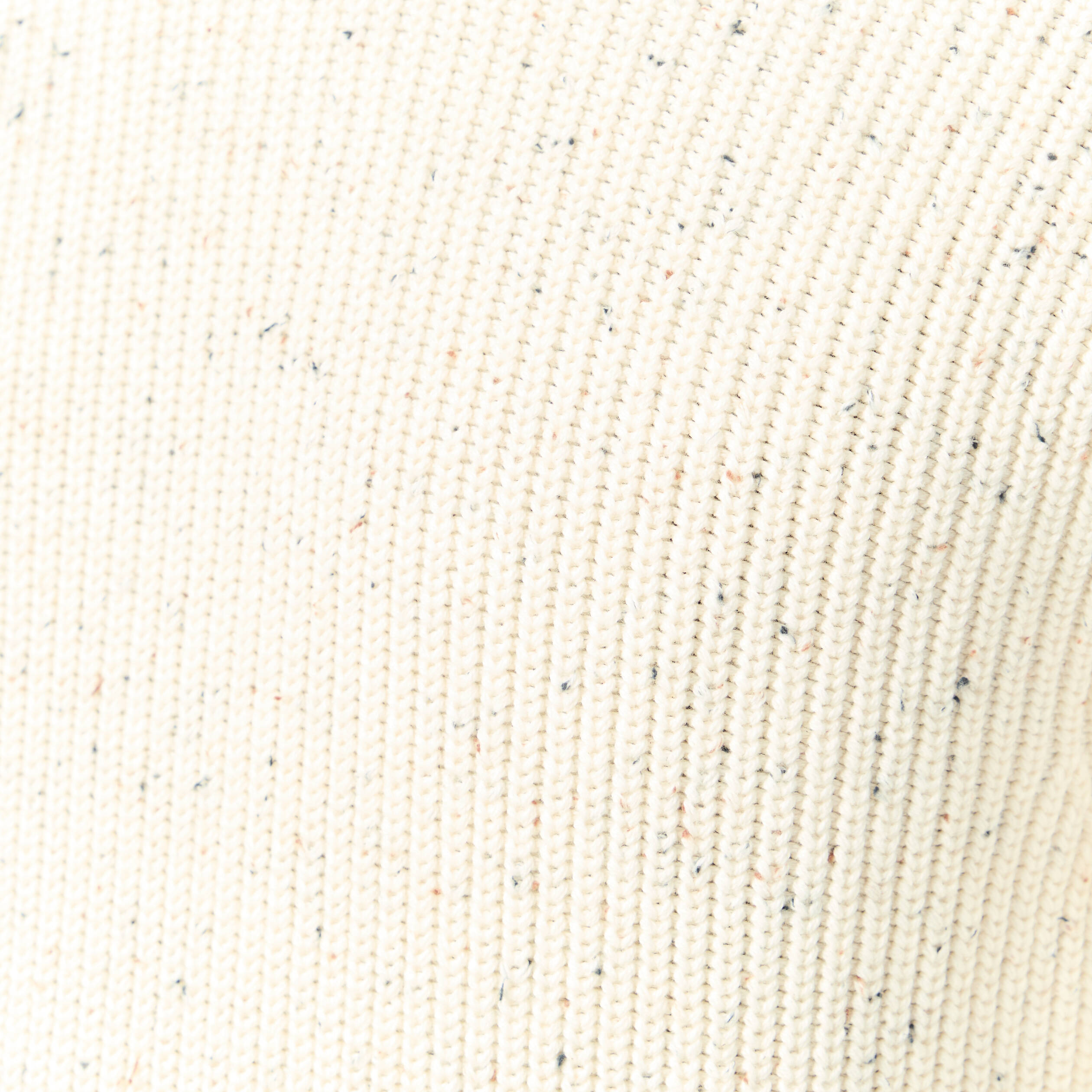 Pull col rond manches longues en coton ecru homme