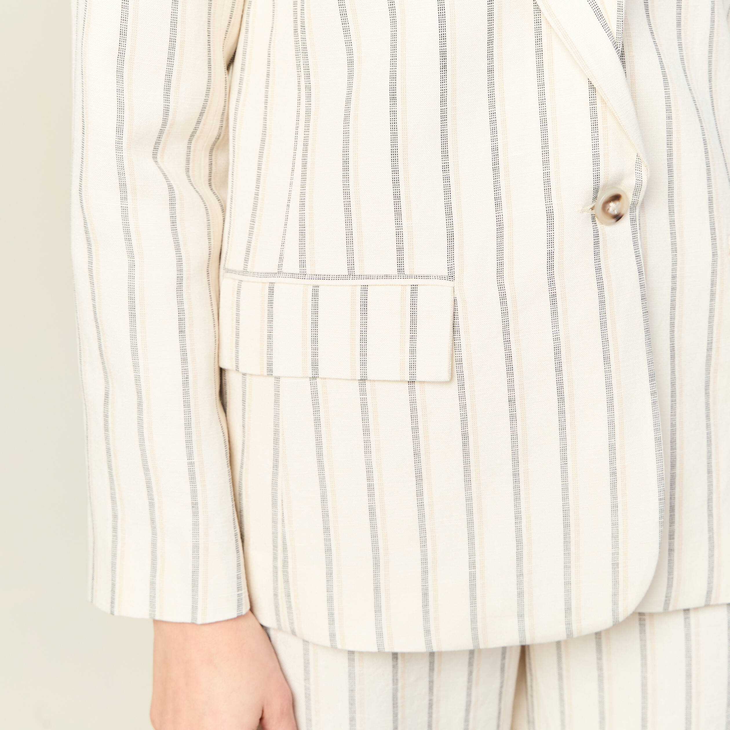 veste blazer manches longues blanc femme Veste blazer manches longues blanc femme